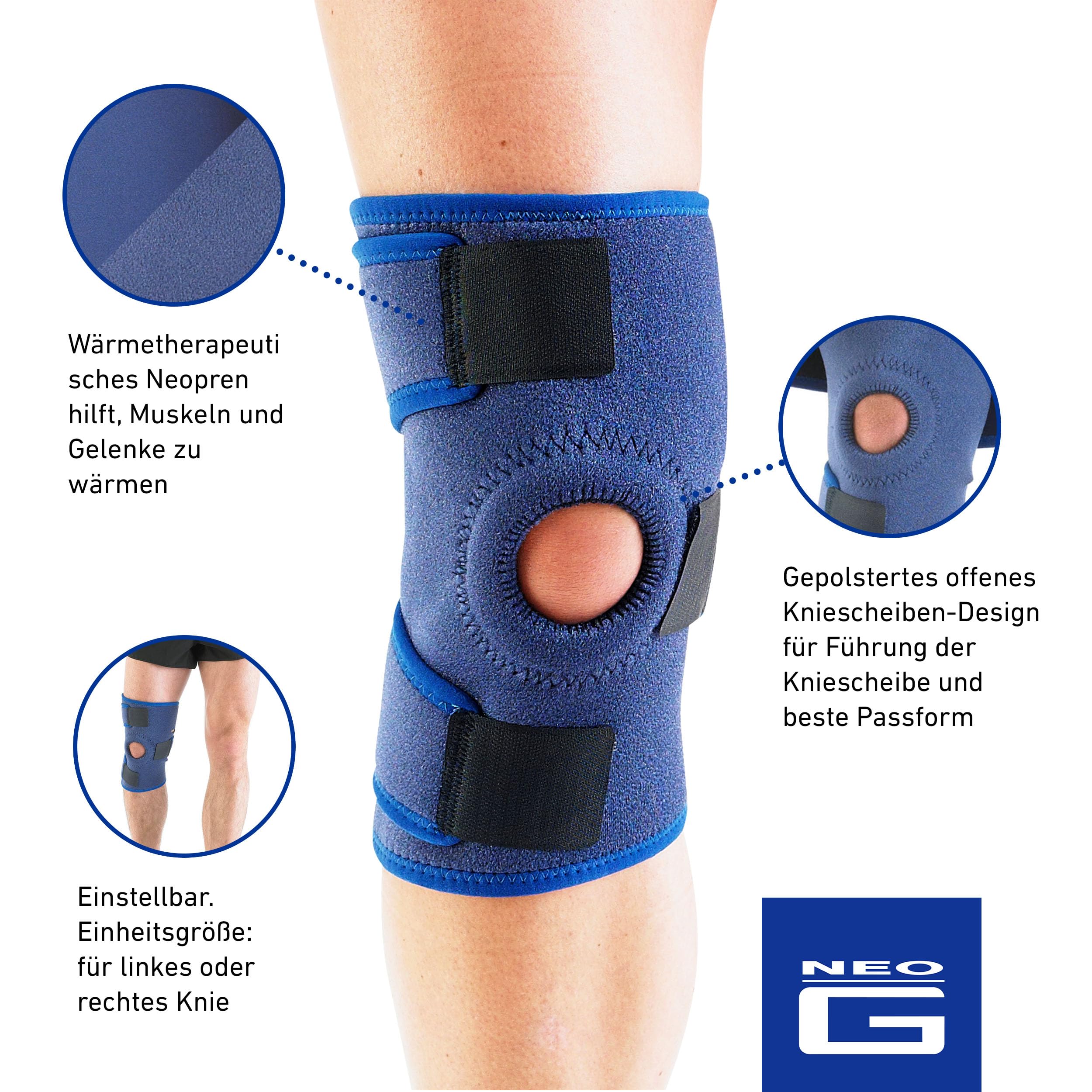 Neo-G Kniebandage, offene Patella - Kniebandage für Knieschmerzen - Arthritis, Linderung von Gelenkschmerzen Meniskusverletzungen, Läuferknie