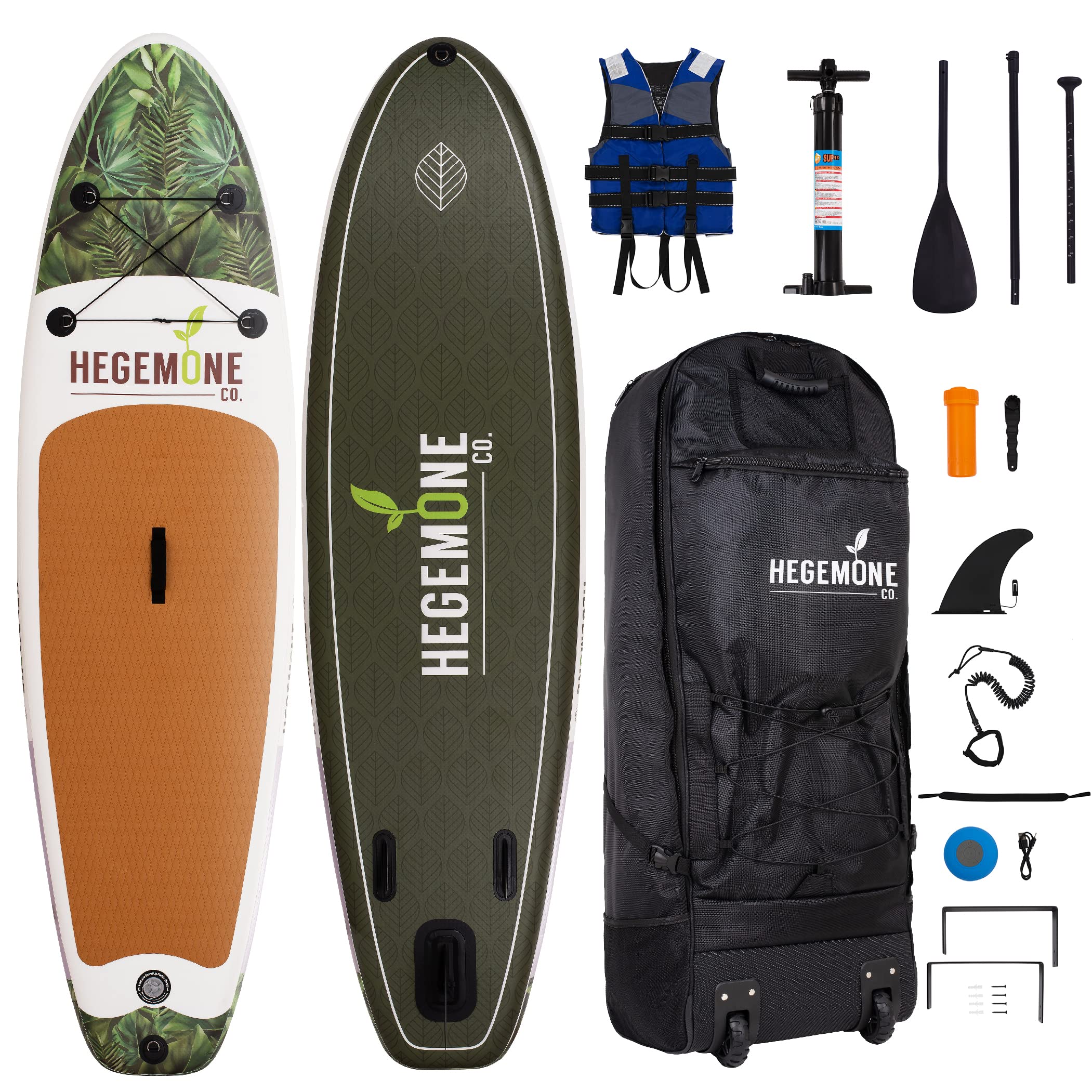 HEGEMONE Inflatable Stand Up Paddle Board Wide Paddleboard with 3