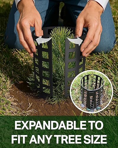 Miniatura 4 de Tree Sapling Protector – Plant Cages to Keep Animals Out – Plant Protectors for Garden Use – Heavy-Duty Outdoor Shields – Black (3-Pack)