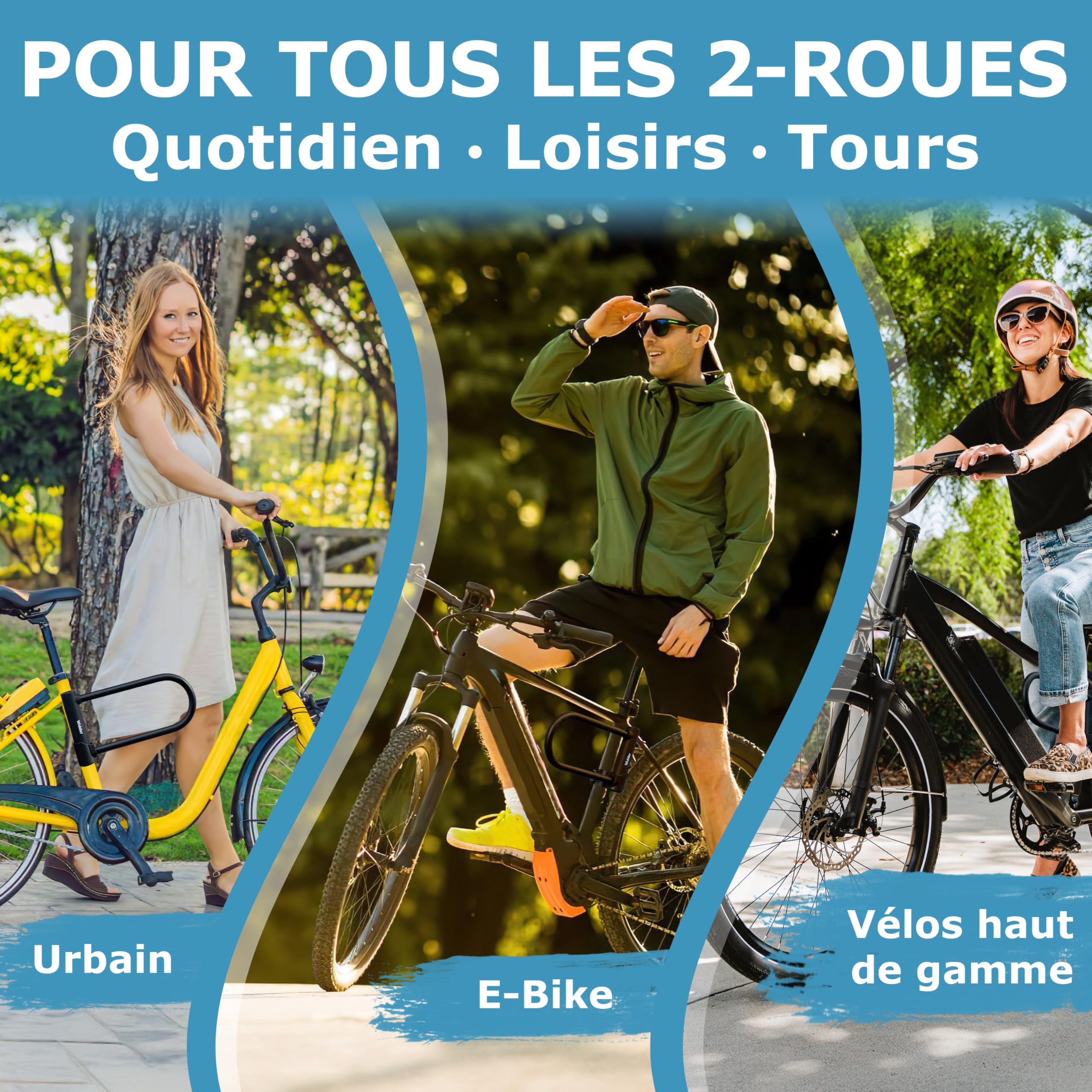 WIDDER Antivol U vélo extrêmement sûr – Acier chromé Niveau de sécurité 15 | Arceau massif 18 mm – Antivol velo 64 cm de circonférence avec Support & 3 clés – Antivol e‑Bike & e‑Scooter U