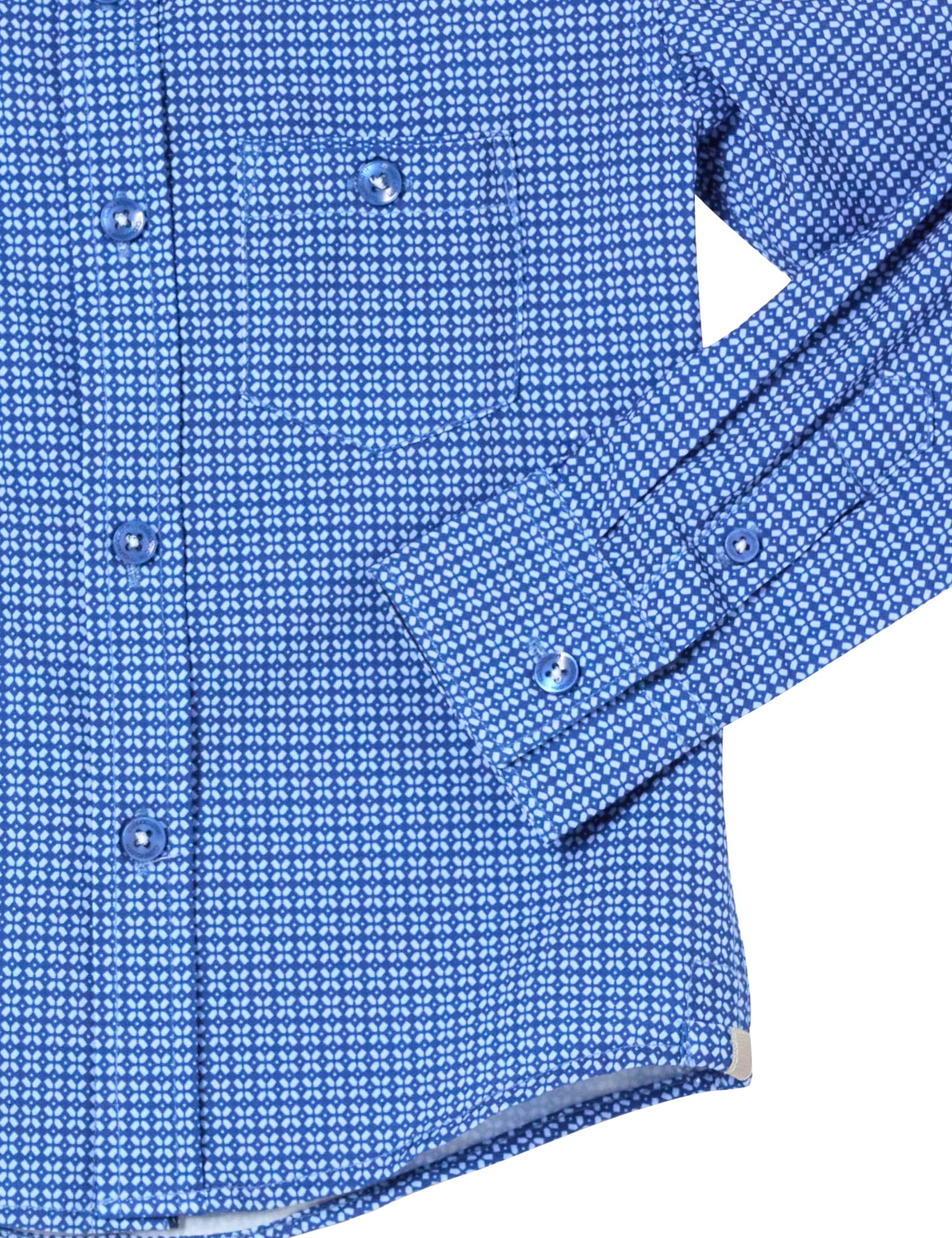 Isaac Mizrahi Camicia button down da ragazzo con motivo a cerchi elasticizzati a 4 vie
