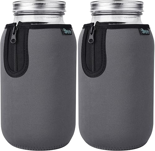 Beautyflier Frascos de boca ancha de 64 onzas, fundas aislantes grandes de vidrio transparente de 2 cuartos de galón, boca ancha, brotación de medio disponible en Yaxa Costa Rica