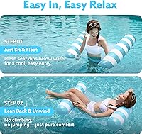 Vista 4 de SLOOSH 2 Packs Hammock Pool Floats Adults, 4-in-1 Multi-Purpose Inflatable Pool Floats PVC Water Hammock Lounge Floaties