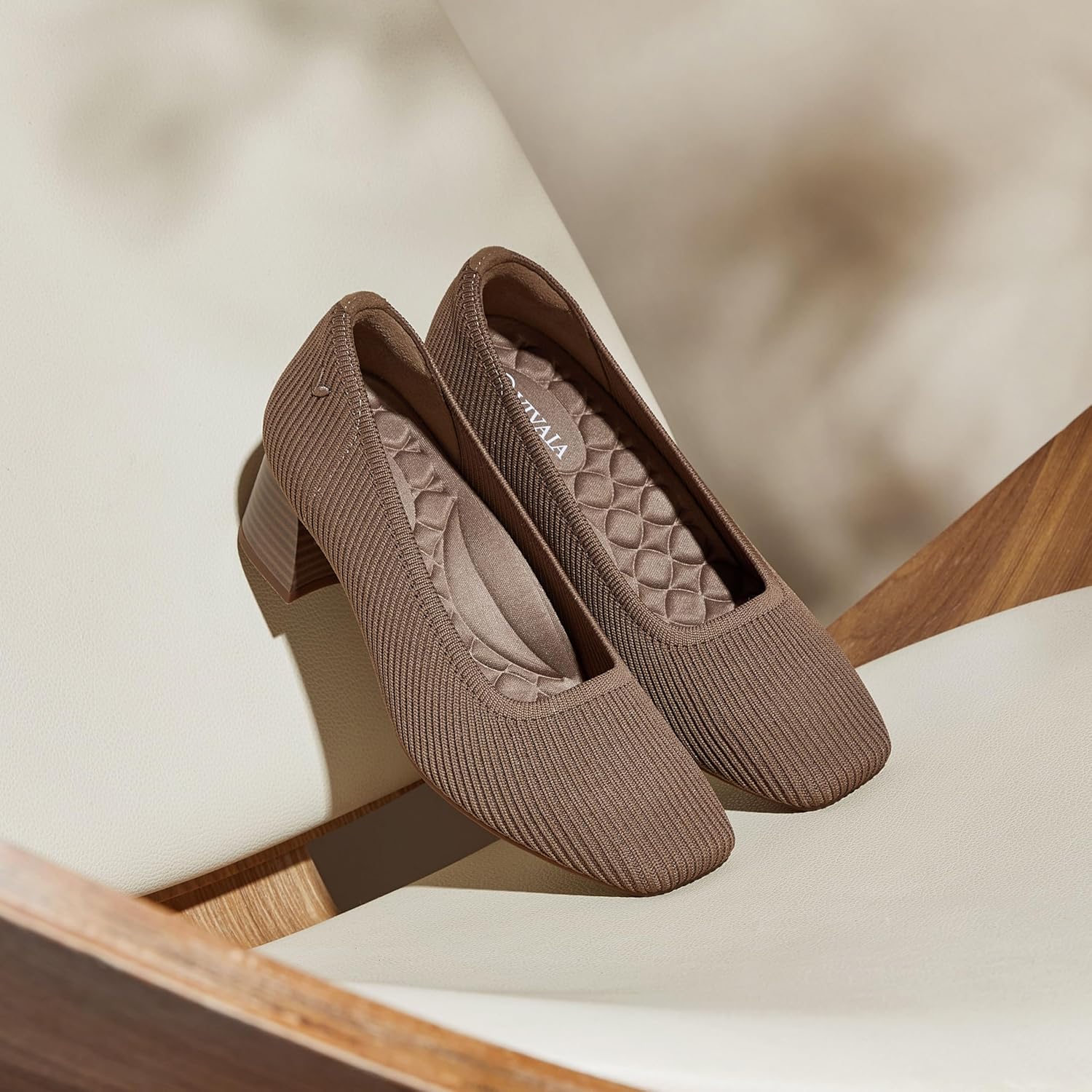 VIVAIA Women's Pumps Melody pro Square Toe Chunky Heels Slip on Dressy Heels for Women Classic 1.77" Mid High Pumps Shoes