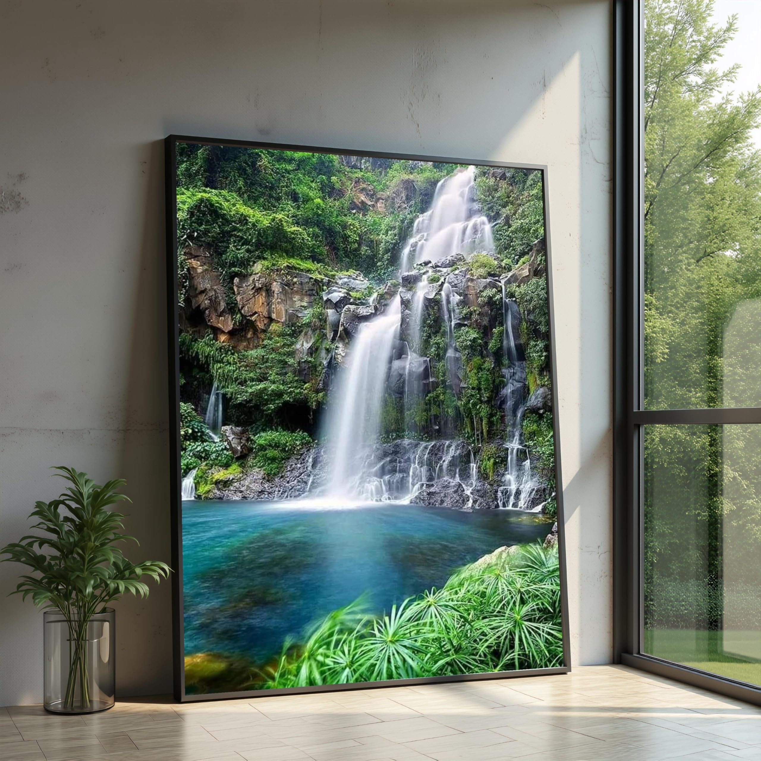 Tableau sur toile cascade sereine grand format pour intérieur chic - 8