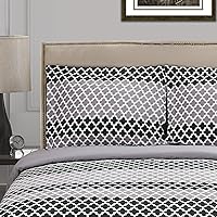 Vista 5 de SUPERIOR Sutton - Juego de funda de edredón, tamaño matrimonial/queen, negro/gris