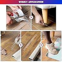 Vista 6 de Cintas de doble cara resistentes, tiras adhesivas reutilizables sin rastro, multiusos, extraíble, lavable, nano cinta de montaje transparente