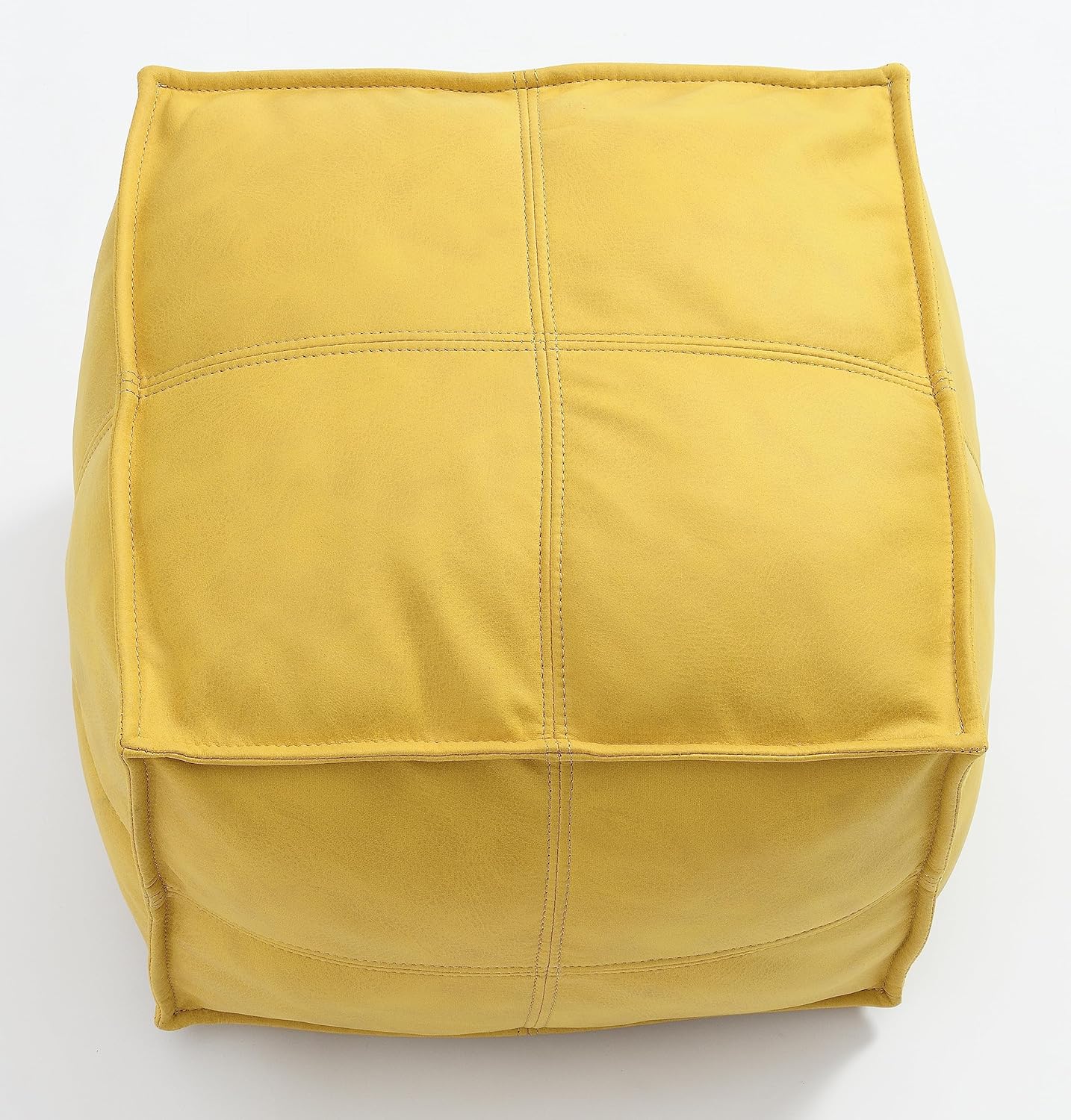 C COMFORTLAND Square Ottoman Pouf (No Filler), Faux Leather