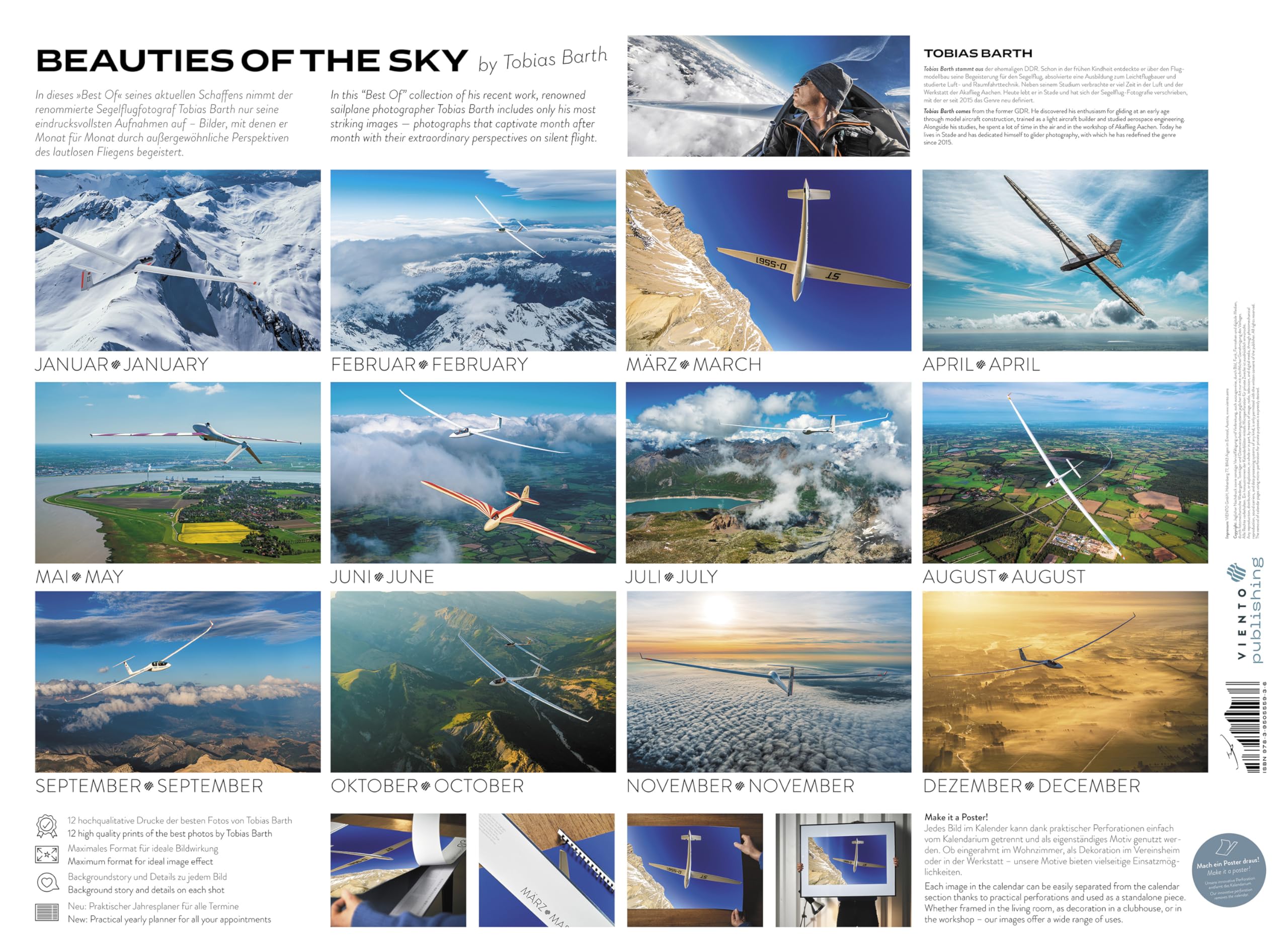 Segelflugkalender: Beauties of the Sky 2026 ― by Tobias Barth: VIENTO CALENDARS