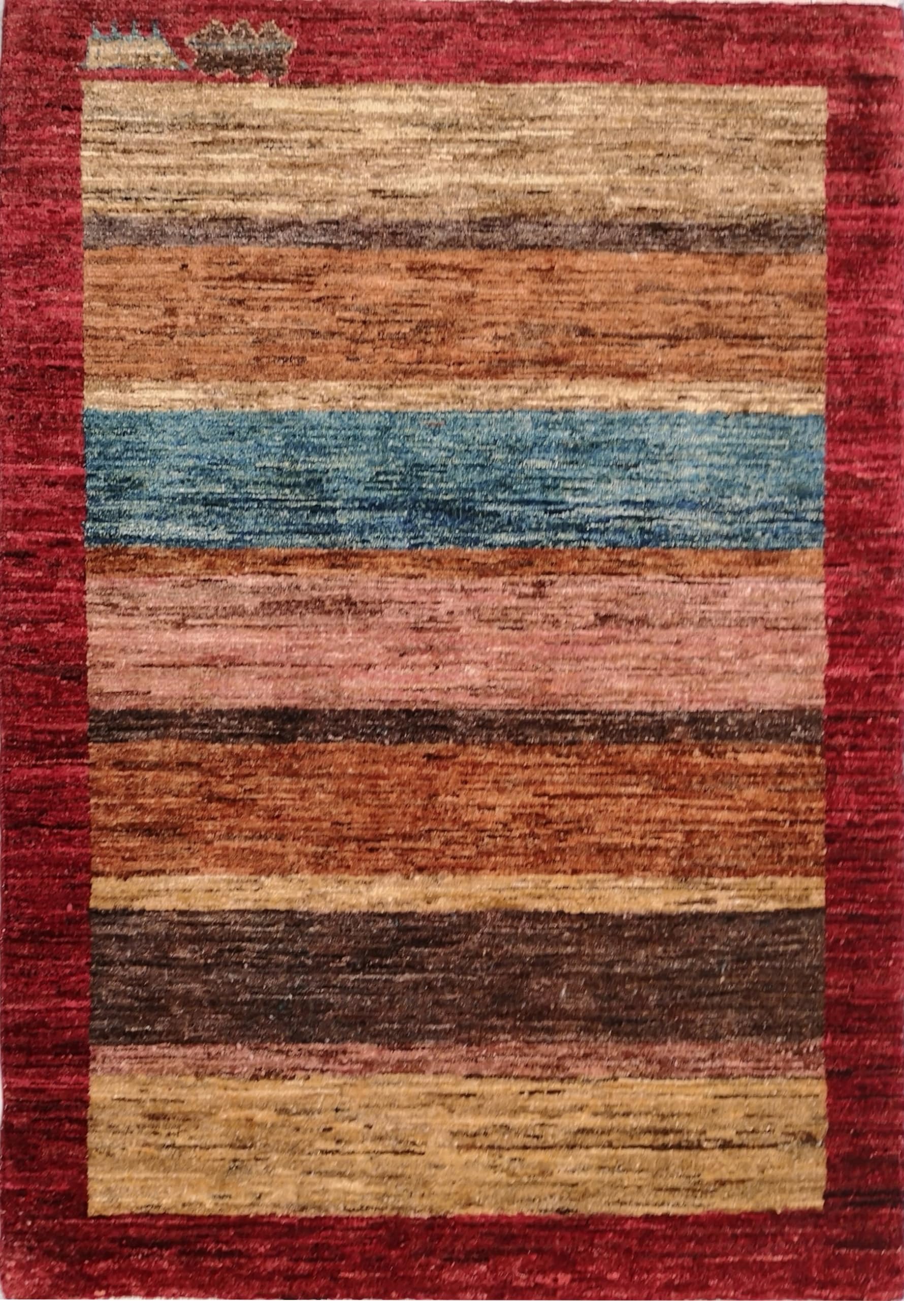 Tapis Gabbeh Sultanabad moderne au rendu multicolore brillant et design original