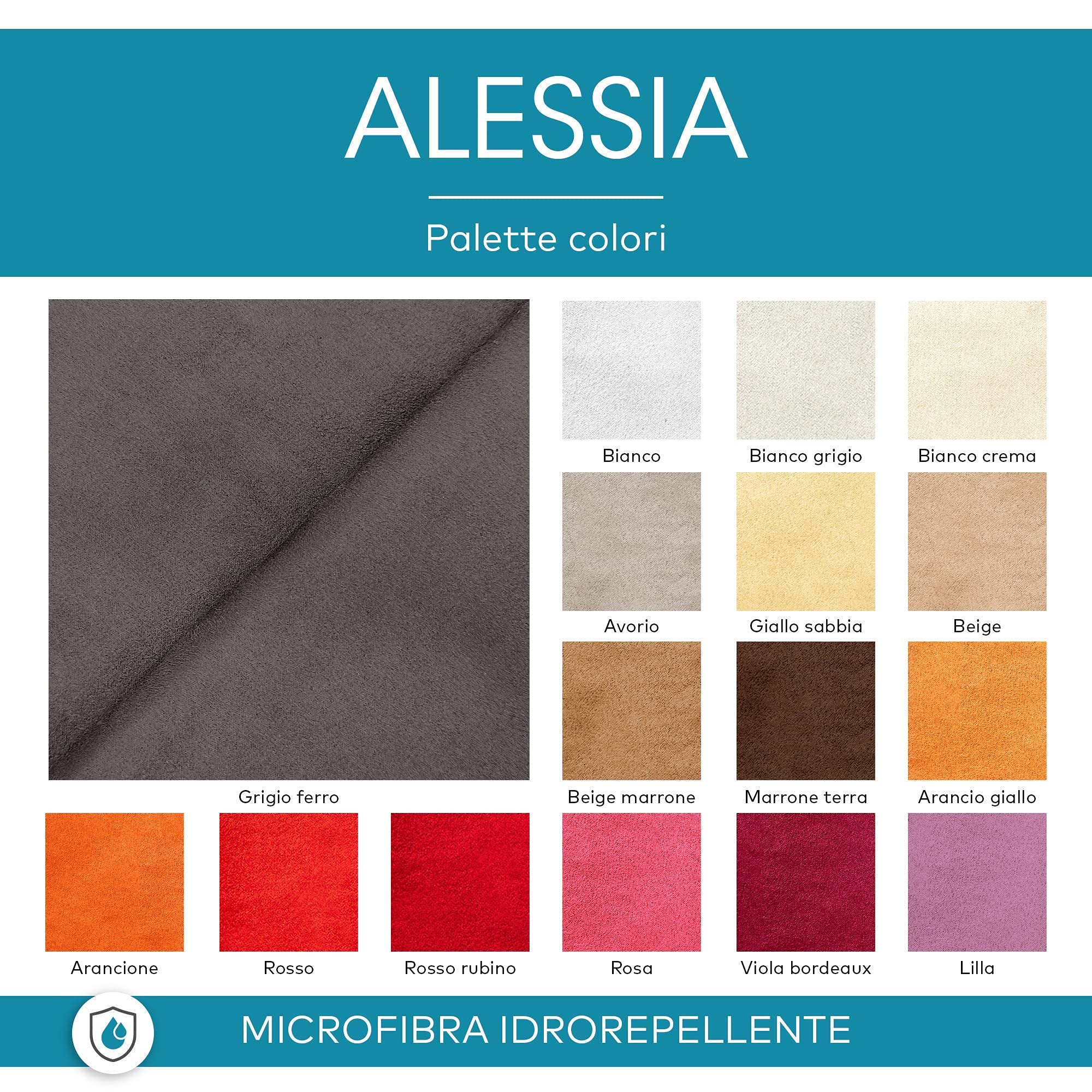 DESHOME Alessia 5 Meter - Stoff Meterware aus wasserabweisendem Mikrofaser, Stoffe für Sofa, Kissen, Möbelstücke, Stühle Beziehen Schwarz