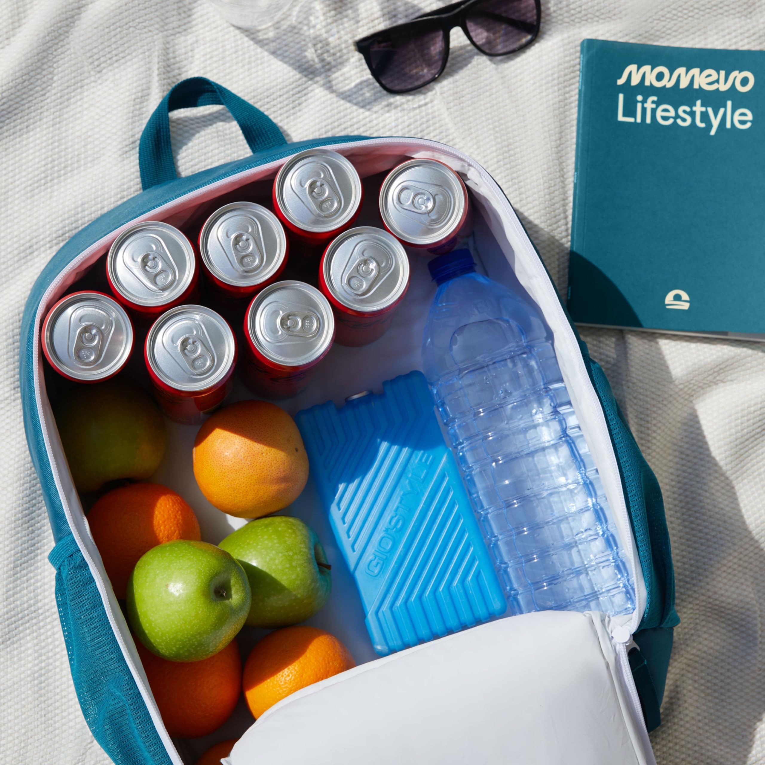 Zaino refrigerante impermeabile 26 l con 2 confezioni - Raffredda fino a 8 ore - suddivisione pratica per spiaggia, picnic, escursioni, campeggio