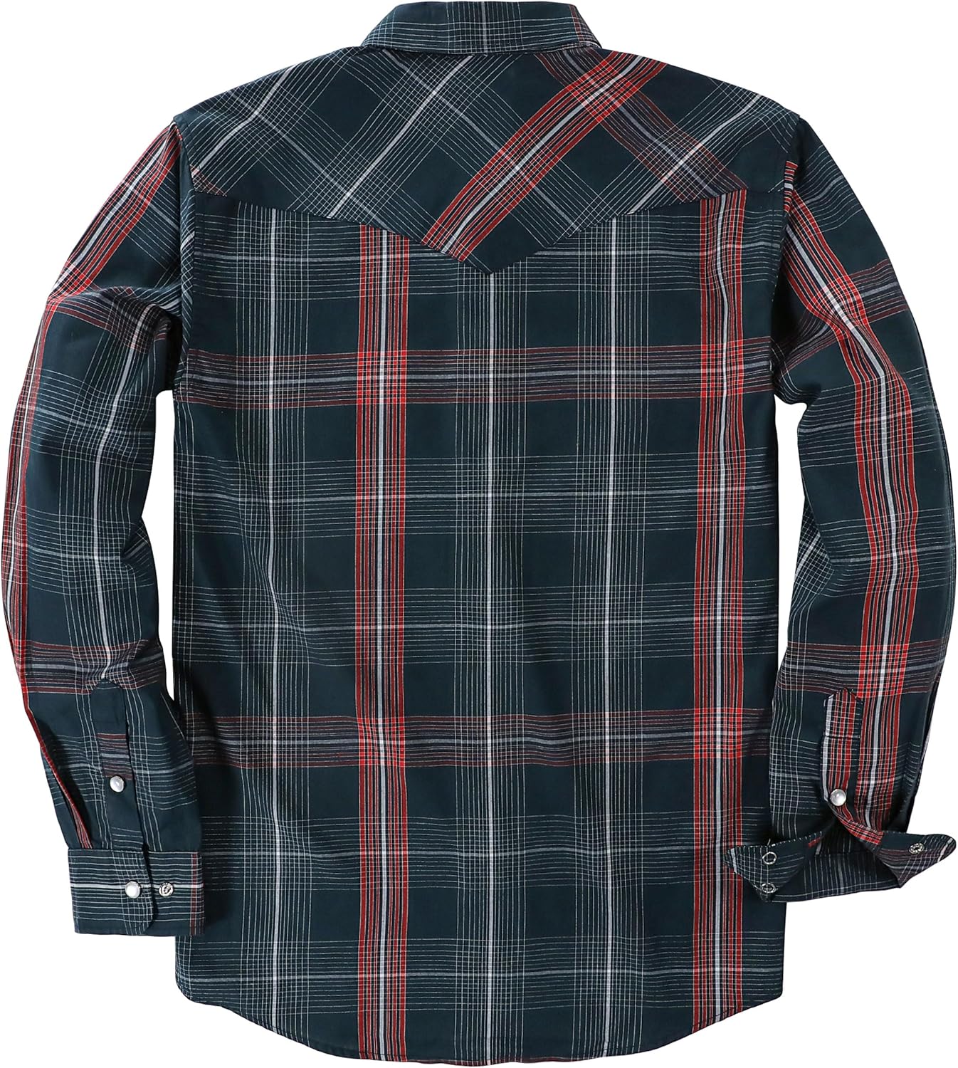 Dubinik Pearl Snap Shirts for Men - Long Sleeve Western Vintage Plaid Shirts - Image 2