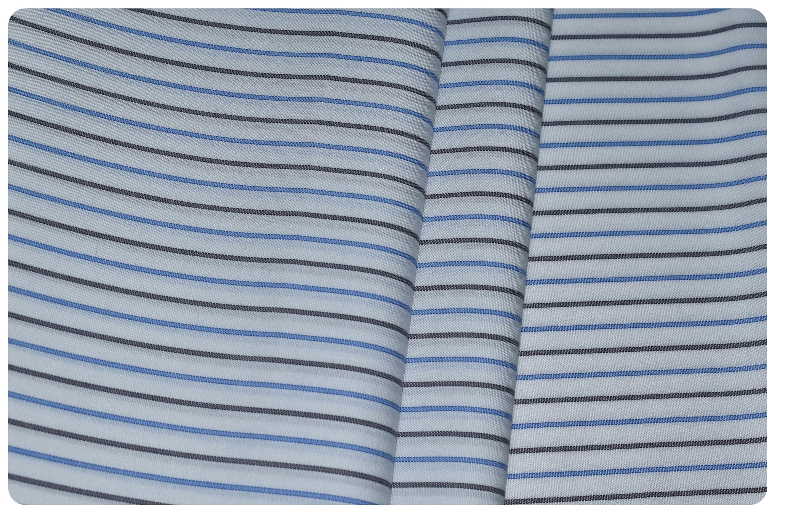 arvind Men's Pure Cotton Striped Unstitched Shirt Fabric (WU32N2, Free Size)-picture-25