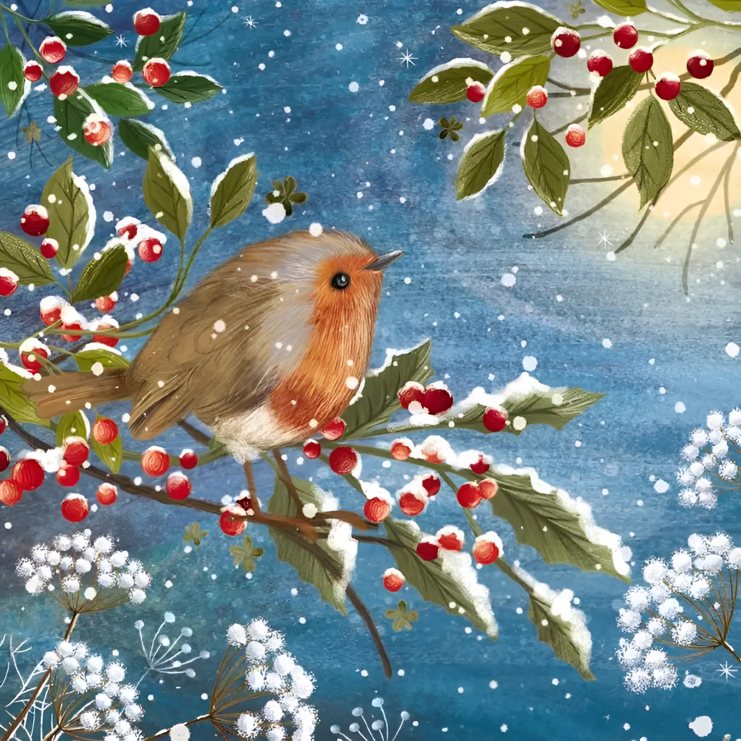 GBCC Charity Christmas Cards Pack of 20, Festive Robins in the Snow, Assorted Premium Greeting Cards Multipack with Envelopes - Image 4