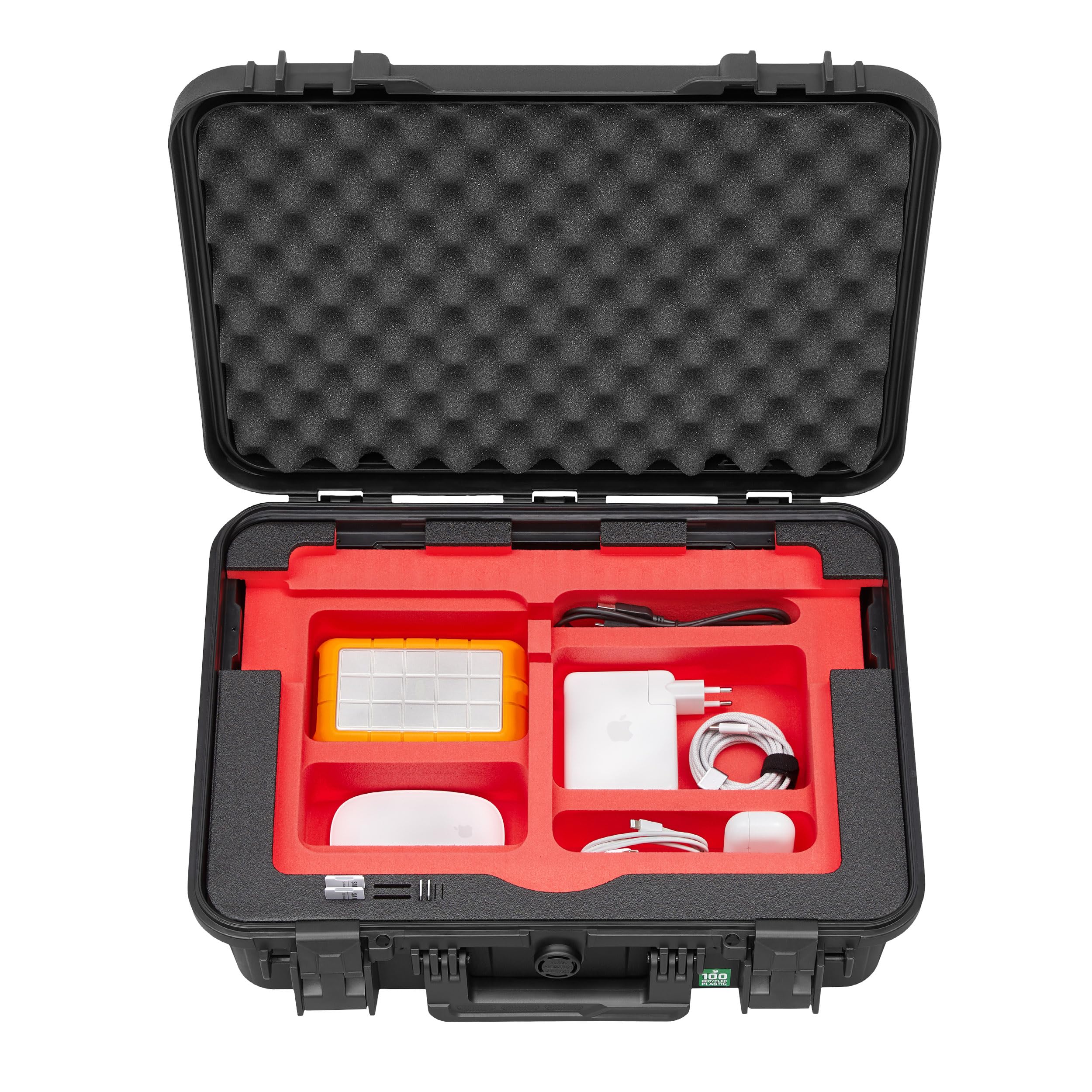 TOMcase Koffer MacBook Pro 16 Zoll wasserdicht IP65 - ECO Schutzkoffer | Stoßfester Hardcase für Laptop Notebook und Zubehör - Outdoor Transportkoffer mit passgenauem Inlay - Made in Germany