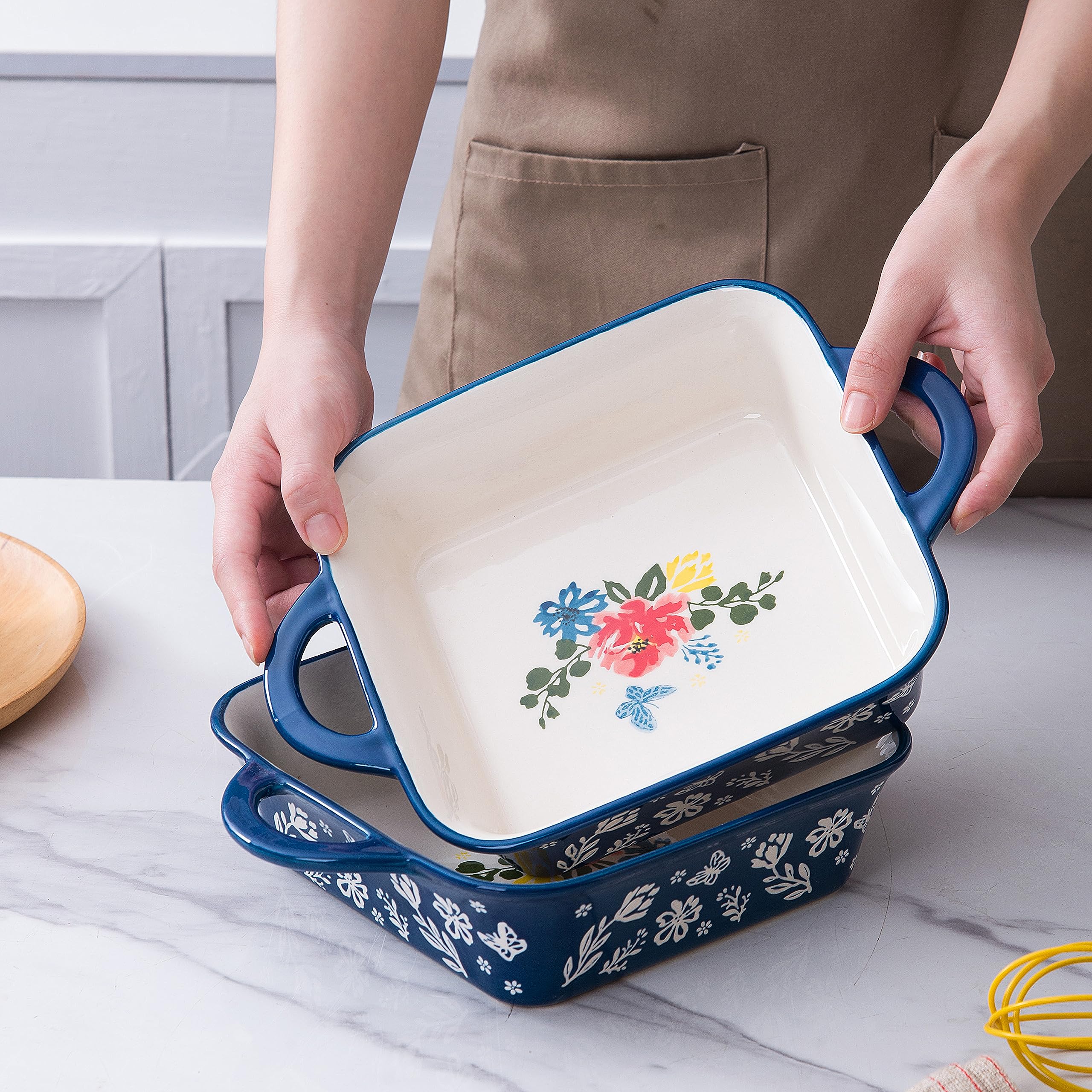 Amazon.com: Wisenvoy 8x8 Baking Pan Brownie Pan Casserole Dish