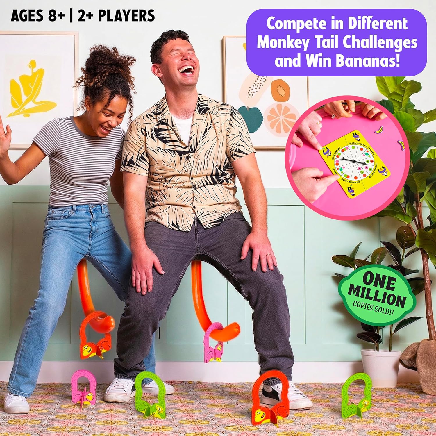 It’s Bananas! The Monkey Tail Game – Funny Family & Party Game for Kids & Adults | Hilarious Gift for Birthday, Christmas, Bachelorette, Thanksgiving, White Elephant