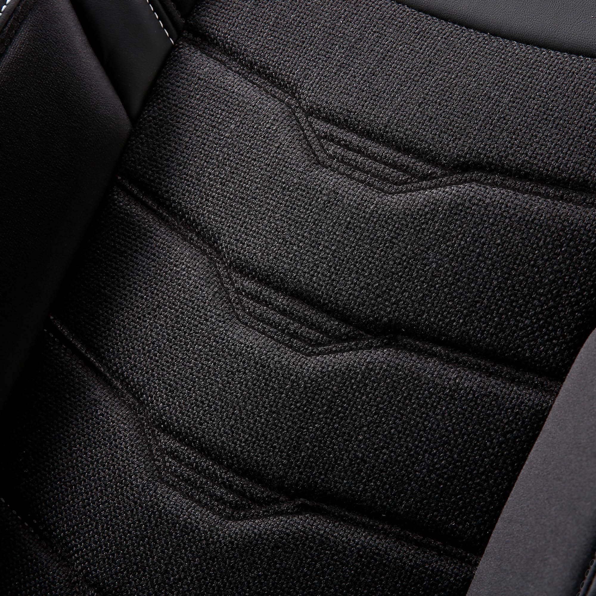 Housses de siège auto compatibles avec Renault Scenic 4 2016 | Jeu complet | Série AID | AID104 | Noir avec coutures noires