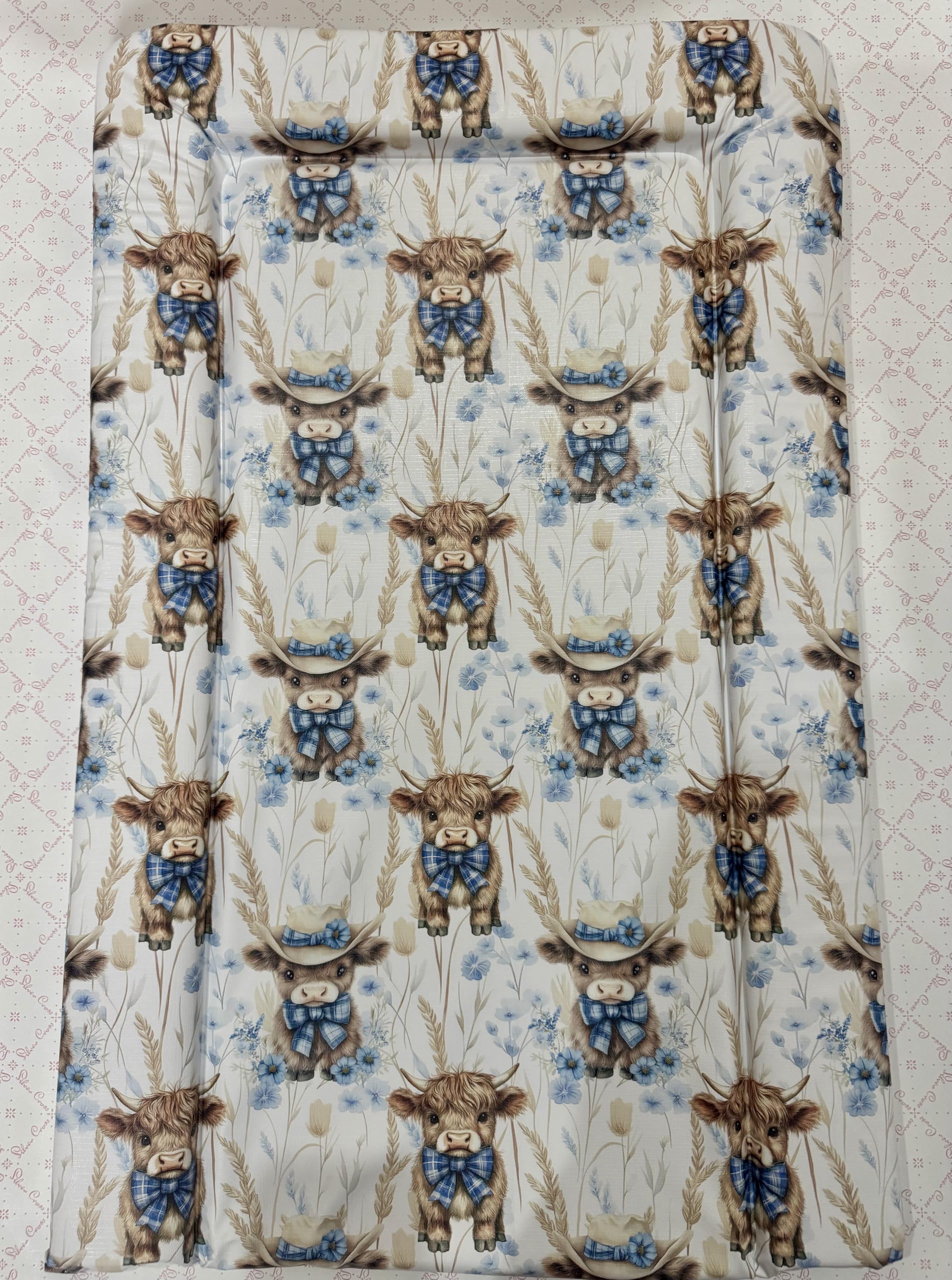 Sunnybabies Highland Cow Themed Nursery Baby Changing Mat Soft Padded Deluxe