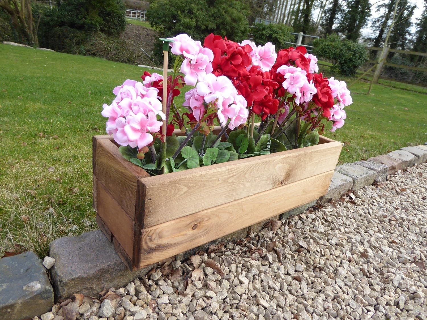 Heavy Duty Small Rectangular Wooden Window Box Garden Planter Trough 51 x 18 x 15.5cm UK