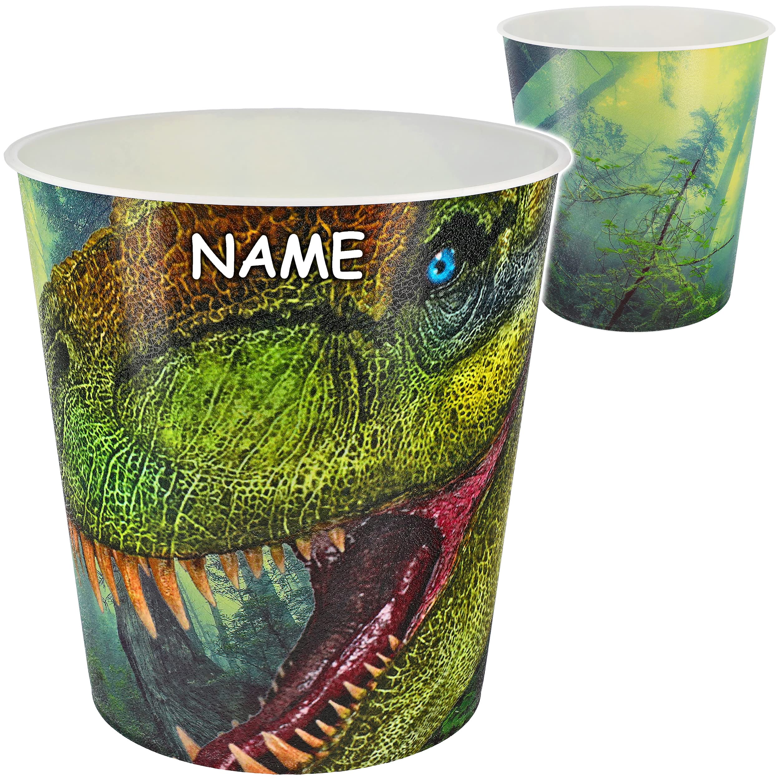 alles-meine.de GmbH Papierkorb/Mülleimer Modell wählbar 10 Liter - wasserdicht - 27 cm - aus Kunststoff Dinosaurier - Tyrannosaurus Rex Eimer - Spielzeugkorb/Popcorns..