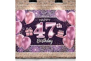 47th Birthday Banner Backdrop for Women - Your Fabulous 47th Birthday Party Supplies