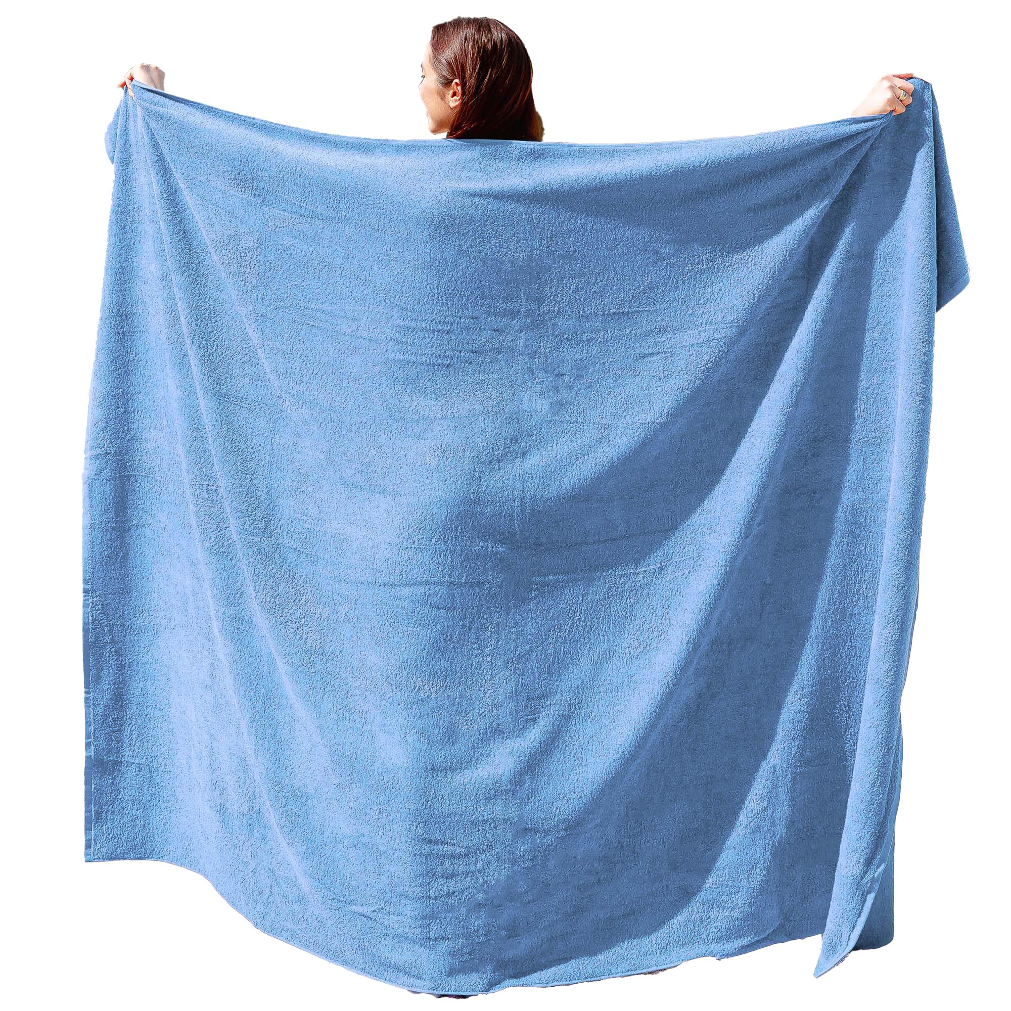 ADAMO Beach Towel XXL 100% Cotton 100 x 220 cm, Steel Blue: 380 XXL Sauna Towel, Bath Towel in Plus Size, Shower Towel