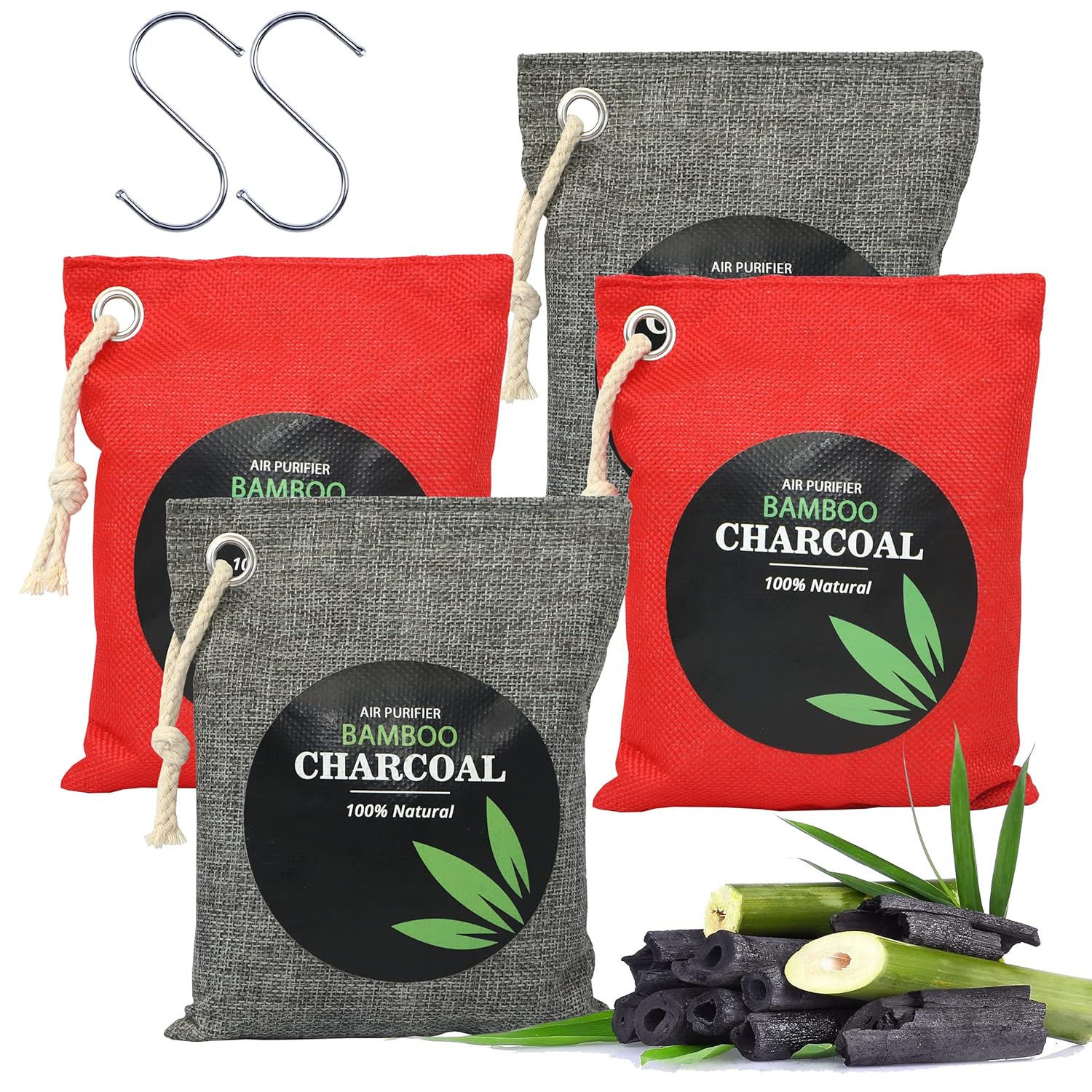 Bamboo Charcoal Air Purifying Bags (4 Pack), Charcoal Bags Amazon.in