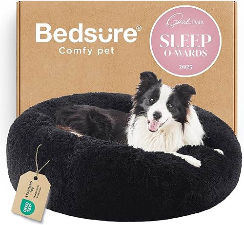 Miniatura 49 de Bedsure - Cama calmante para perros medianos, lavable, mediana, con forma de dona, antideslizante, afelpada, esponjosa, pelo sintético, para gato,
