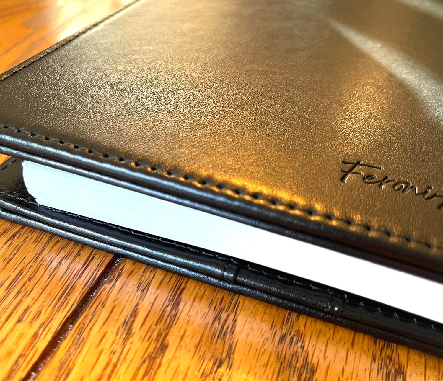 Refillable 11 Disc Discbound Notebook - Letter Size, 75 Sheets, Narrow Ruled PU Leather Vegan PU cover