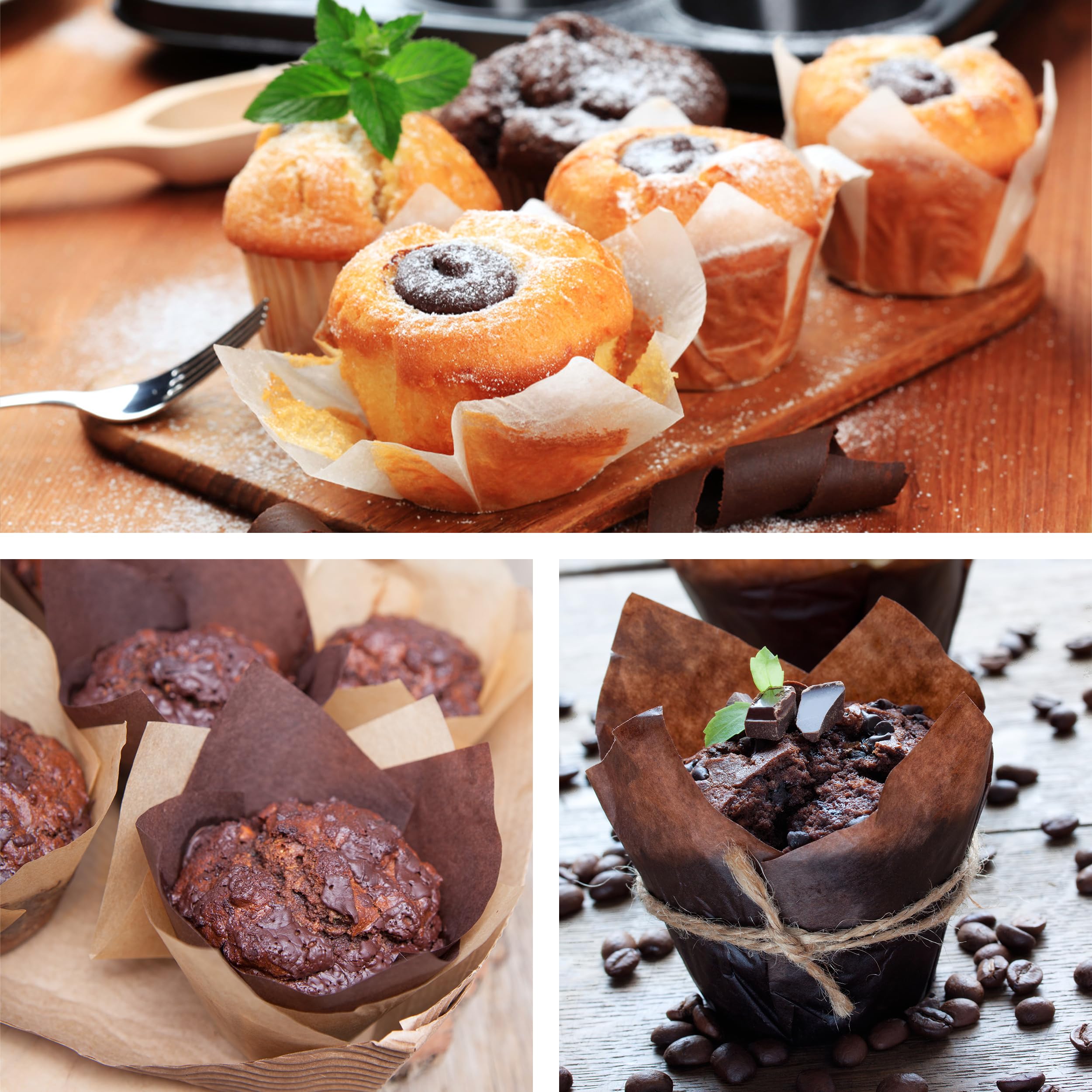 Lot De 50 Moules à Cupcakes Décoratifs, Moules à Muffins, Moules à