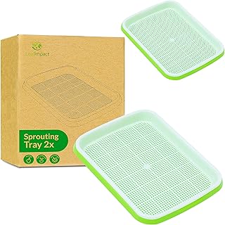 2 Pack Seed Sprouter Tray | Sprouting Kit for Large Seeds | Easy & Fresh Sprouts at Home | Sprouter for Sprouting Seeds | Sprouting Tray for Growing Mung Beans, Wheat Grass, Lentils and More