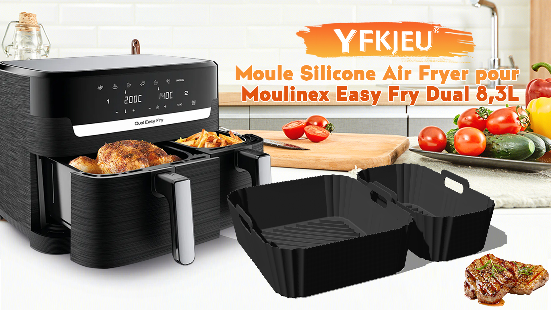 Accessoires Pour Air Fryer Moulinex Easy Fry & Grill Ustensiles Friteuse Air Fryer, Moule