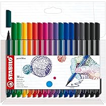 Stabilo pointMax – Fineliner Premium – Astuccio da 18 – Colori assortiti