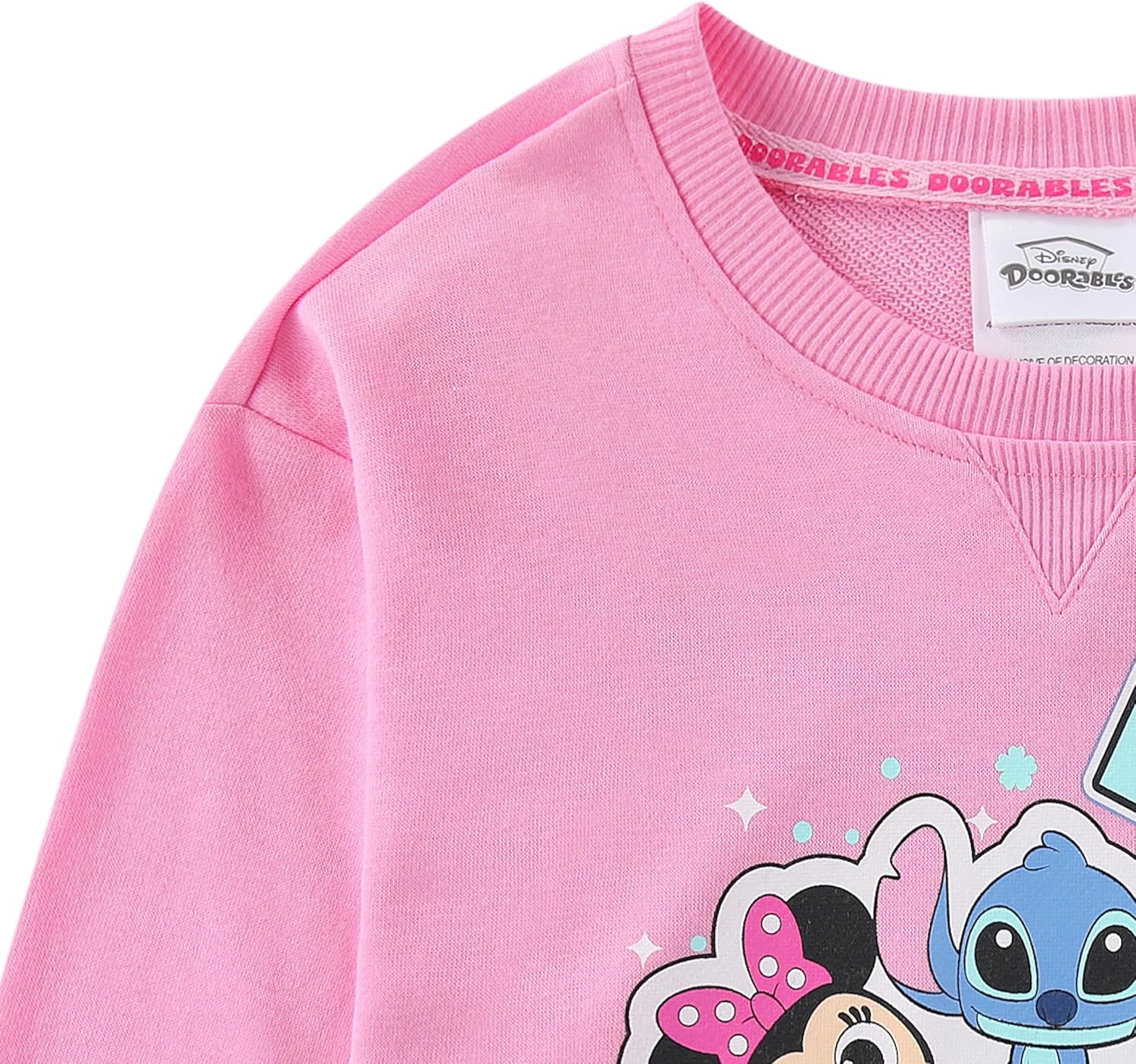 Disney Minnie Mickey Mouse Stitch Angel Cinderella Girls French Terry Sweatshirt and Skort Skirt 2 Piece Set for Big Kids - Image 7