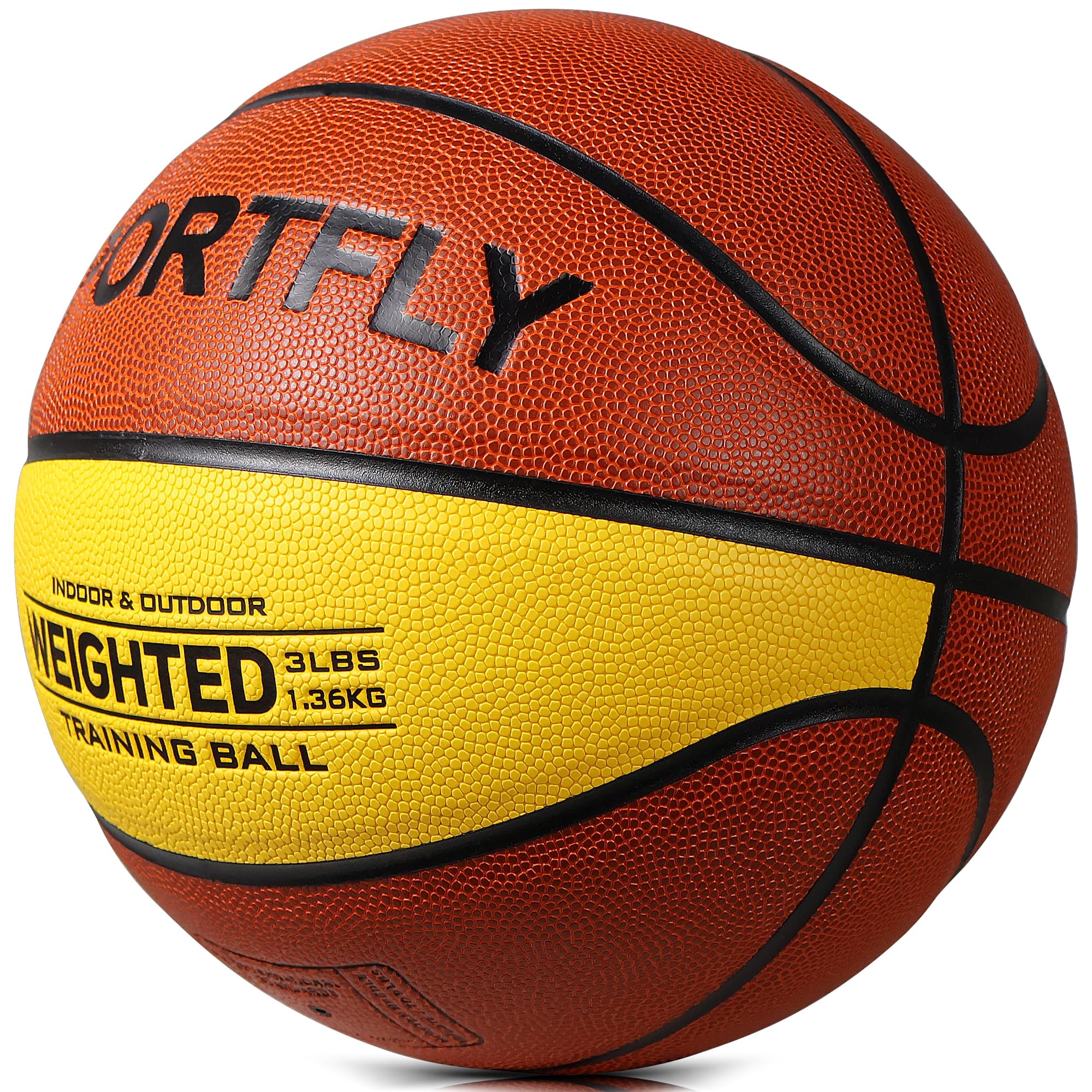 Sportfly Basketball Weighted 1.3kg Auxiliary Heavy Ball 3lbs Size 7 for Indoor and Outdoor Training, Training Heavy Basketball for Improving Dribbling and Ball Control