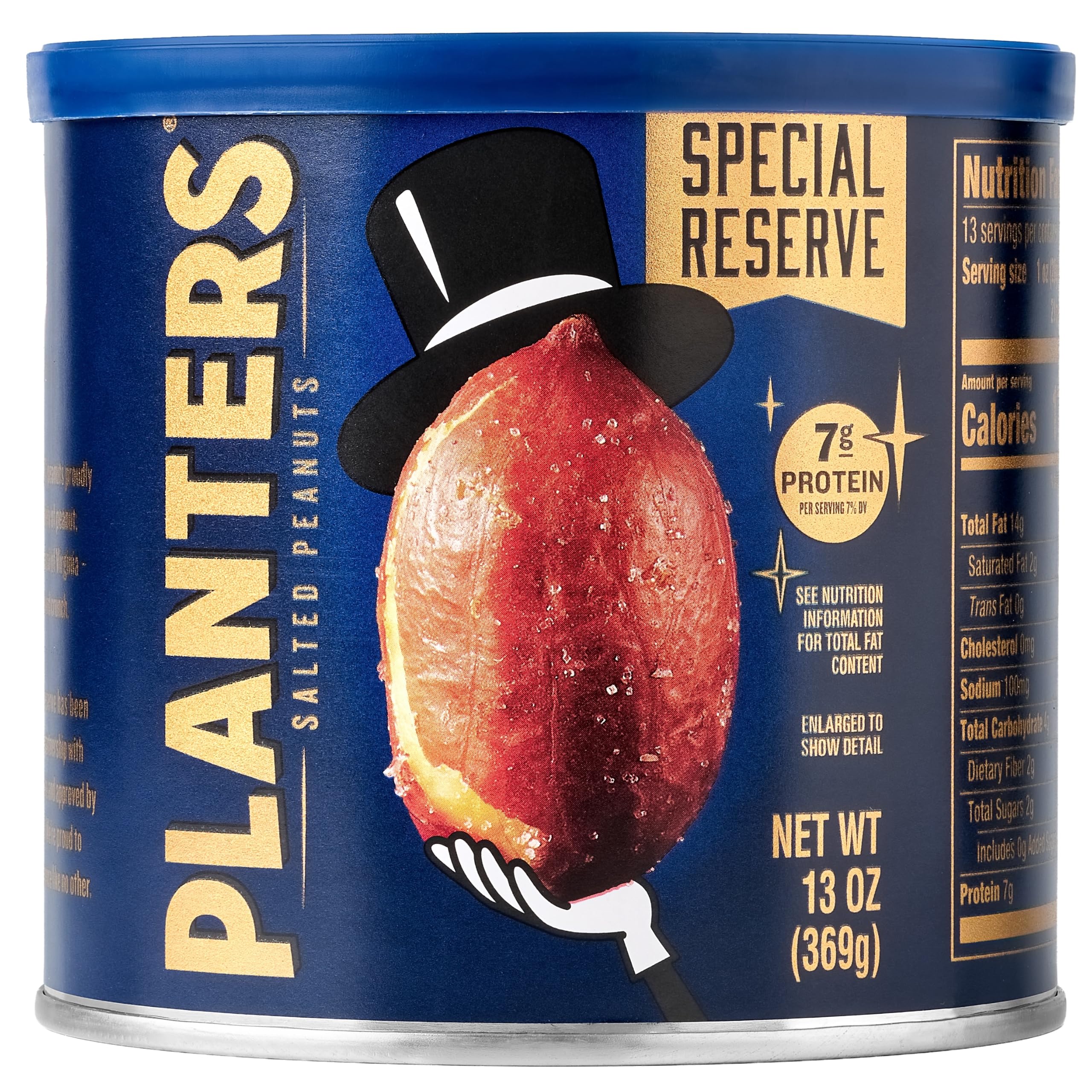 PLANTERS Special Reserve Peanuts, Plant Based Protein, 13 Oz (1 Ct) | Roasted Salted Nuts…