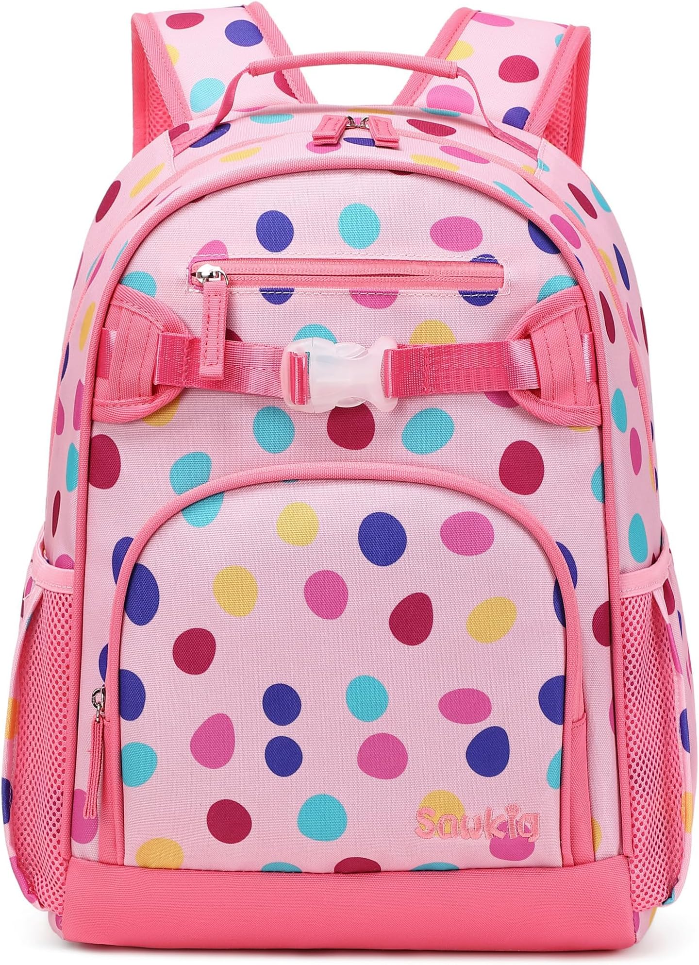 Cute Polka Dot Backpack for School Bookbag Kids Kindergarten Elementary Backpacks for Girls ages 6-8-10 (Colorful Polka Dot)