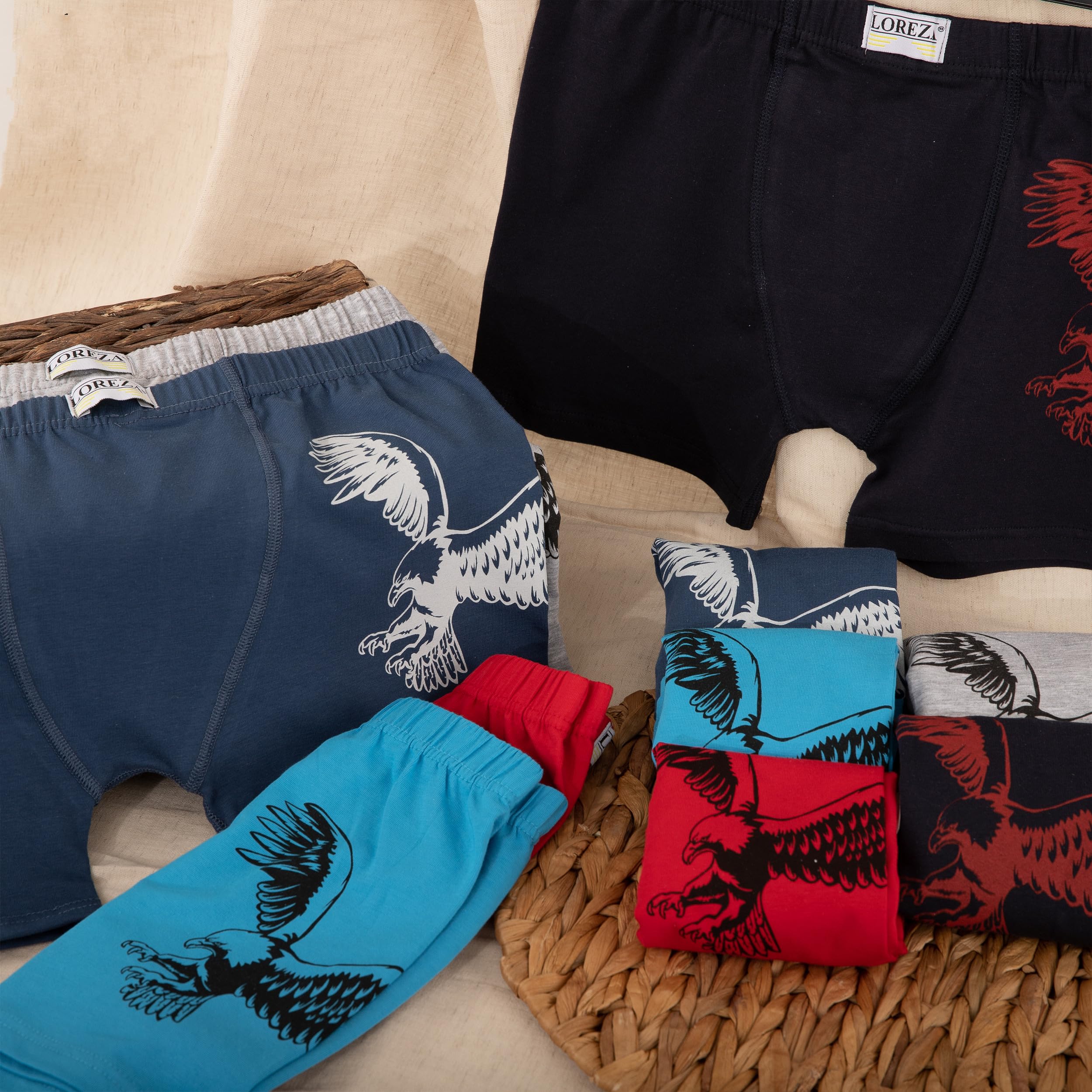 LOREZA ® 10 Calzoncillos bóxer Algodón para niño Ropa Interior Tallas de 2 a 15 años