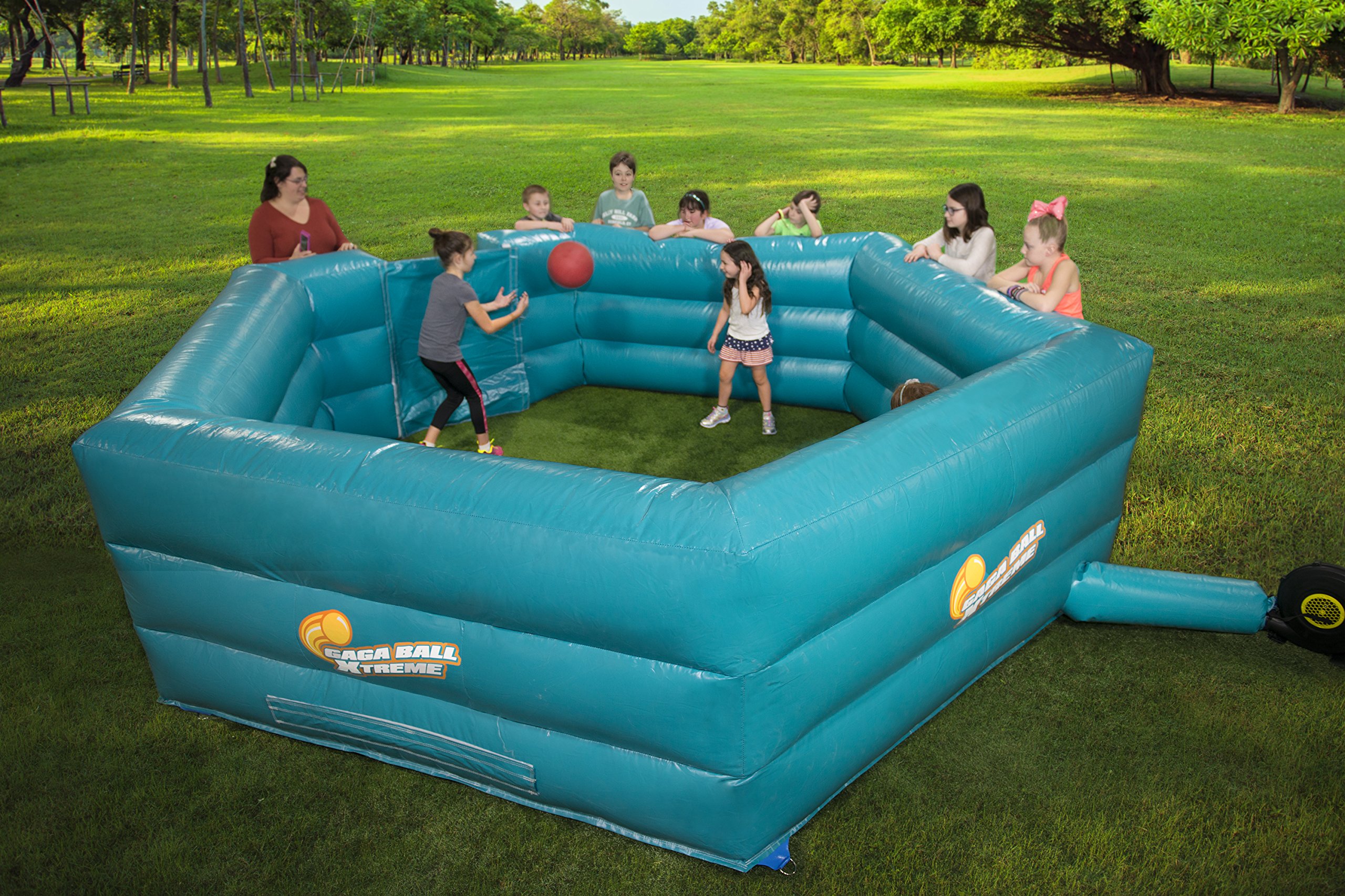 SCS Direct Gaga Ball Pit Inflatable 15' Gagaball Court w Electric Air