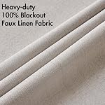 MIULEE 100% Blackout Linen Curtains for Bedroom Thermal Insulated Grommet Room Darkening Curtains & Drapes for Living Room, Ivory, 52W x 90L inch (2 Panels)