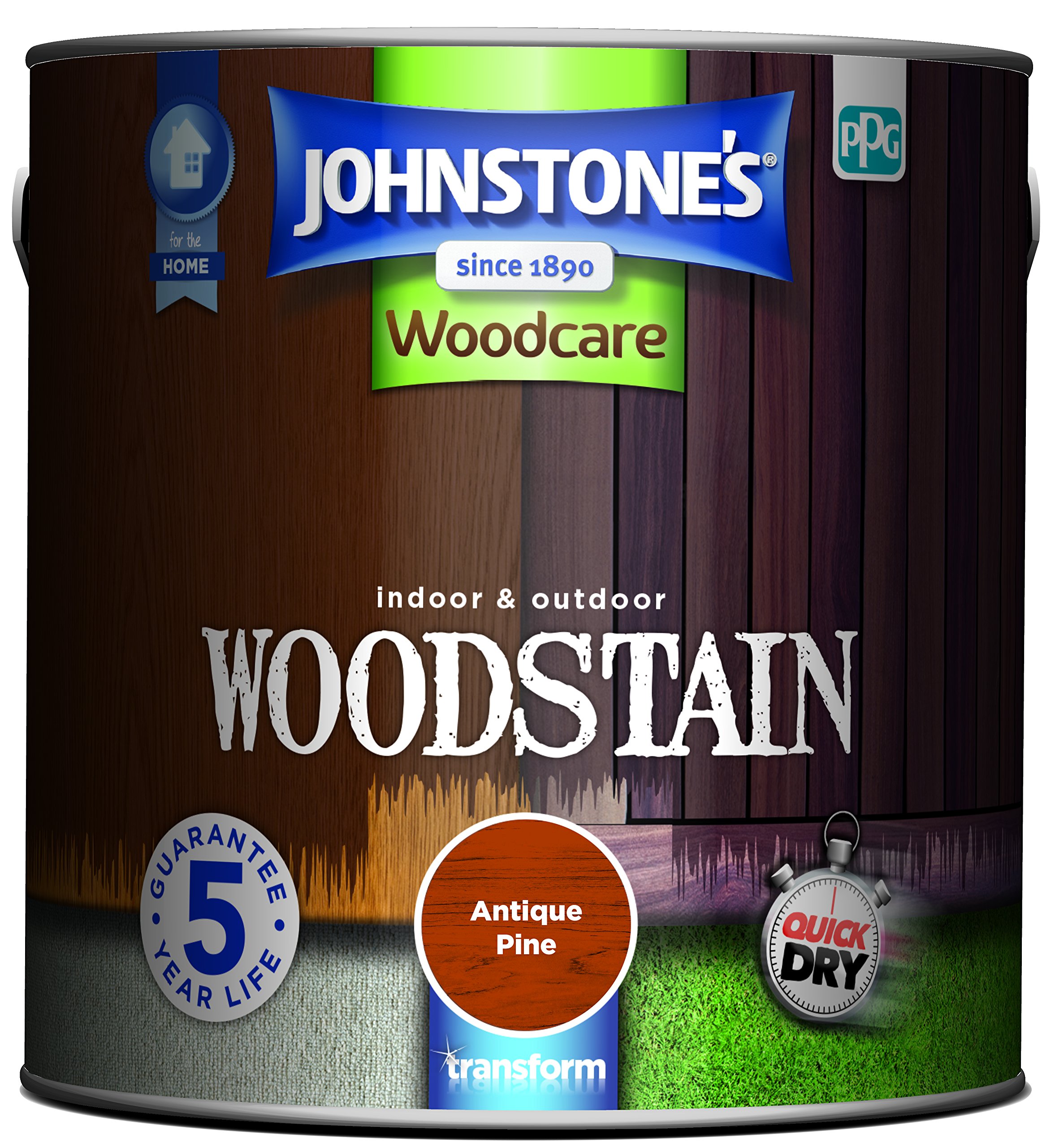 2 x Johnstones Woodcare Indoor and Outdoor Woodstain Paint-Country Walnut -750ML
