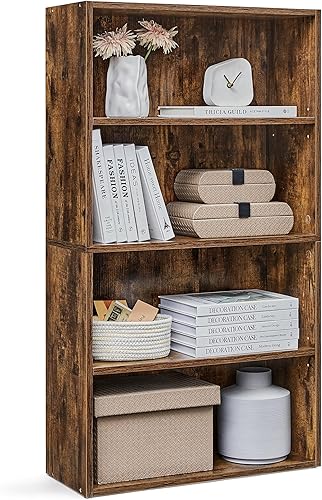 VASAGLE Custos Collection - Estantería de 4 niveles, librero con almacenamiento abierto, 9.4 x 23.6 x 42.4 pulgadas, para sala de estar, oficina en