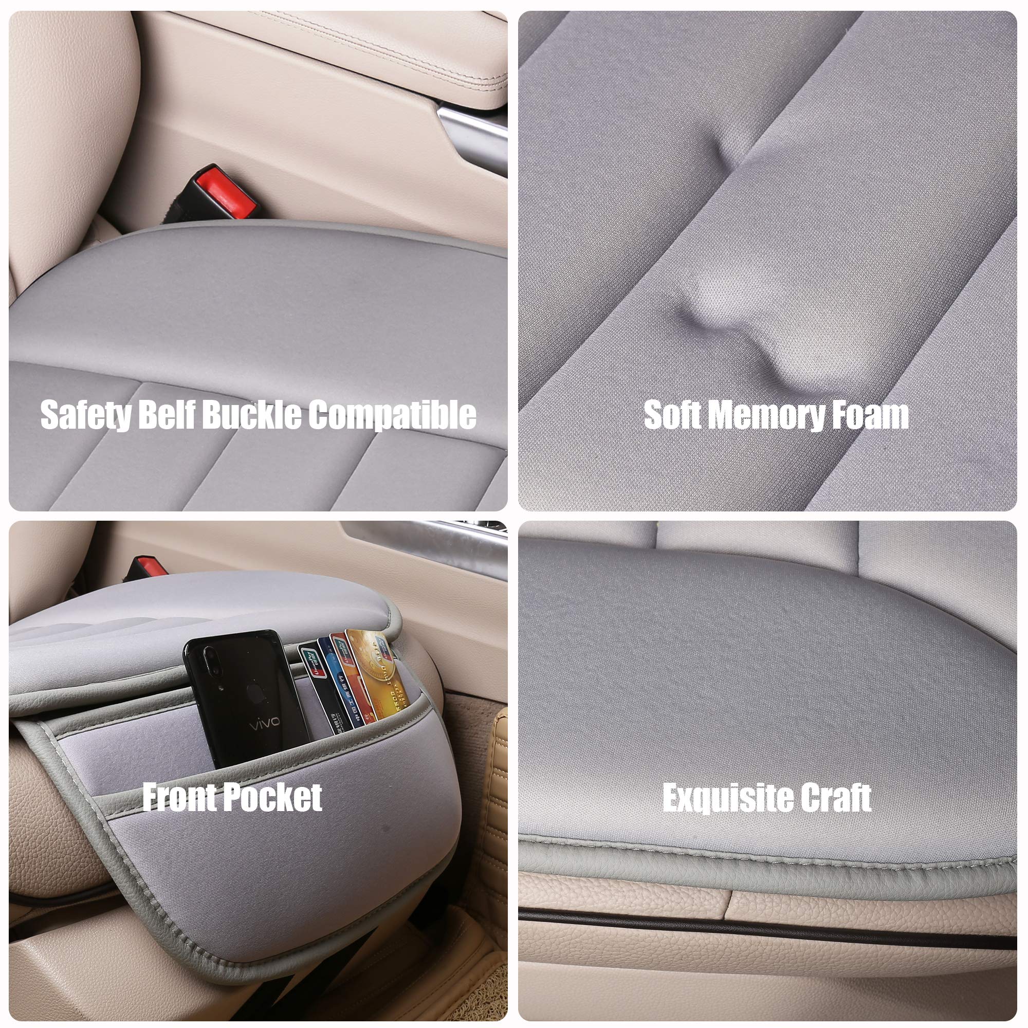 Lofty Aim Cuscino per seggiolino auto, cuscino in memory foam per auto, ufficio e casa (grigio, 1 pezzo).