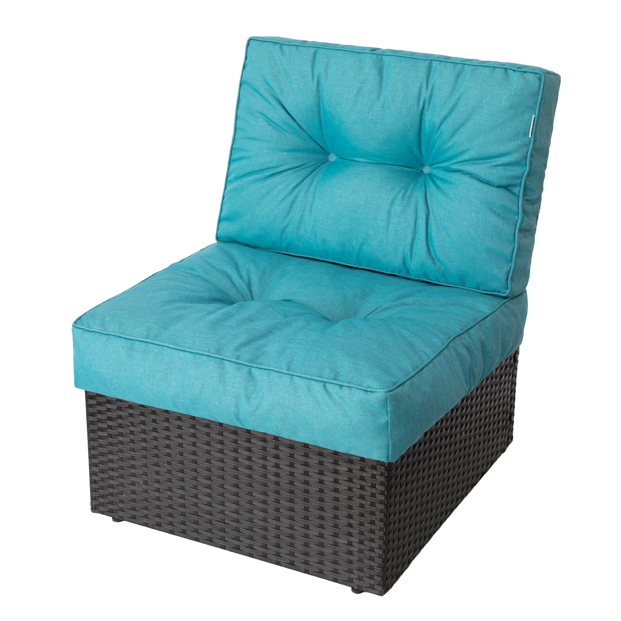 PillowPrim PillowPrim, Poduszki na palety, poduszka na krzesło, fotel rattanowy, do użytku na zewnątrz, poduszka do siedzenia, poduszka na krzesło, meble rattanowe, niebieska, 50 x 50 cm