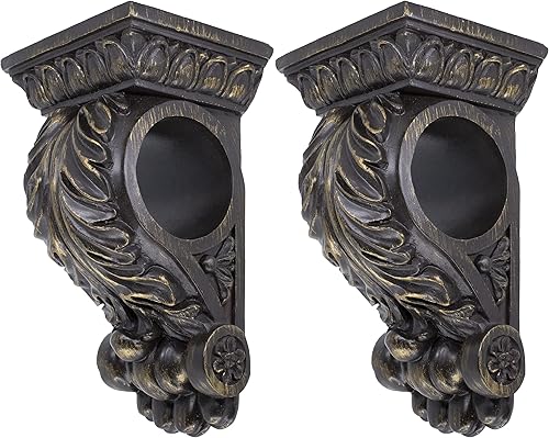 Miniatura 1 de Meriville Chatecu - Aplique para cortinas, soporte de corbel, festones para bufanda, decoración de pared, bronce, 2 unidades