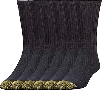 GOLDTOE Men's 656S Cotton Crew Athletic Socks (Multipack)