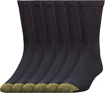 GOLDTOE Men's 656S Cotton Crew Athletic Socks (Multipack)