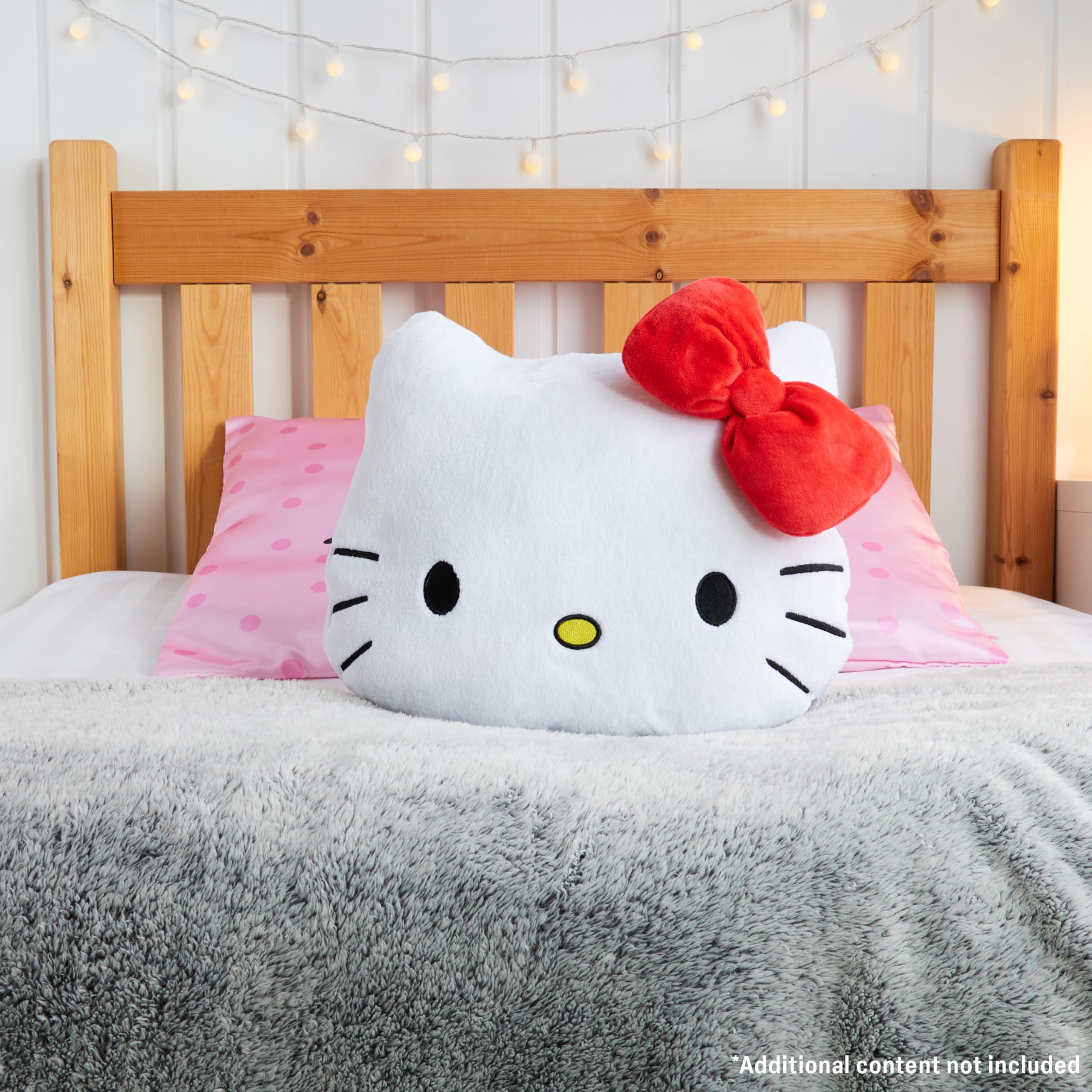 Get Trend Hello Kitty Sanrio 3D Peluche Cuscino per Divano, Letto, Kawaii Abbraccio Cuscini Donna Adolescenti Bambini, Regali per Lei (Bianco Hello Kitty, L37 x W32)